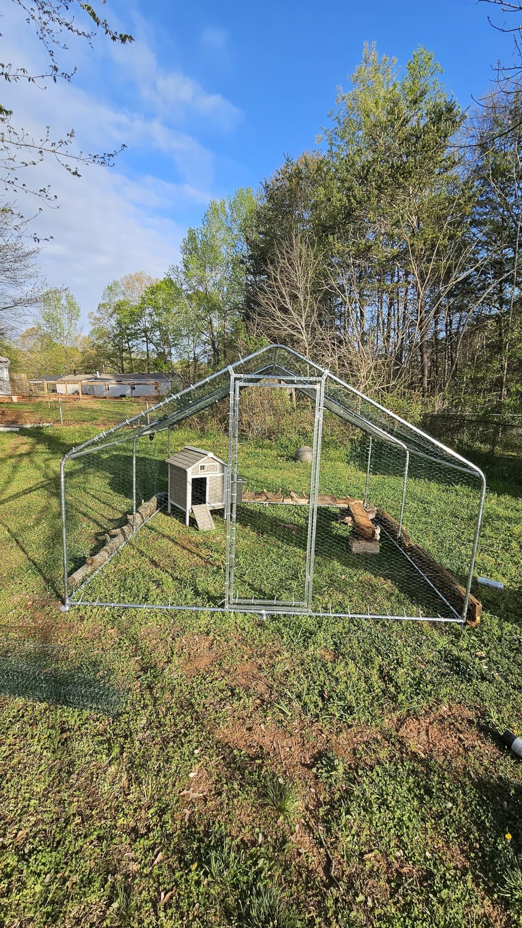 Chicken Coop Large Metal Chicken Run Pen, 10x10x6.5 ft Walk-in Poultry Cage for 10-15 Chickens Hens Ducks with Waterproof Cover for Outdoor Backyard, Farm, Yard customer photo 2