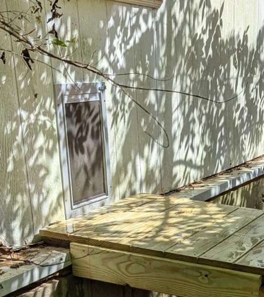 Cat Door for Wall, Small Pet Door, Heavy Duty Doggy Door, All Aluminum Frame, 2 Magnetic Flaps, Energy Efficient, Telescoping Tunnel, Sliding Lock Panel, Easy to Install (Pets Up to 22 LB) customer photo 1
