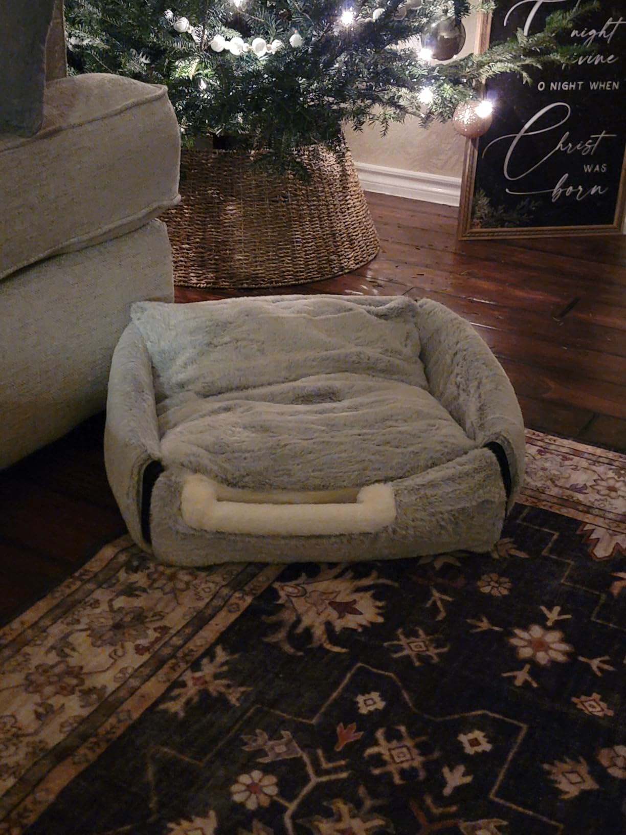 cat Bed cave-cat beds for Indoor Cats,Soft and Comfortable,Cute cat House,with Removable Washable Cushioned Pillow,Enclosed cat Bed,Kitty pet hut、Hideaway,Small Dog Tent,Grey customer photo 1