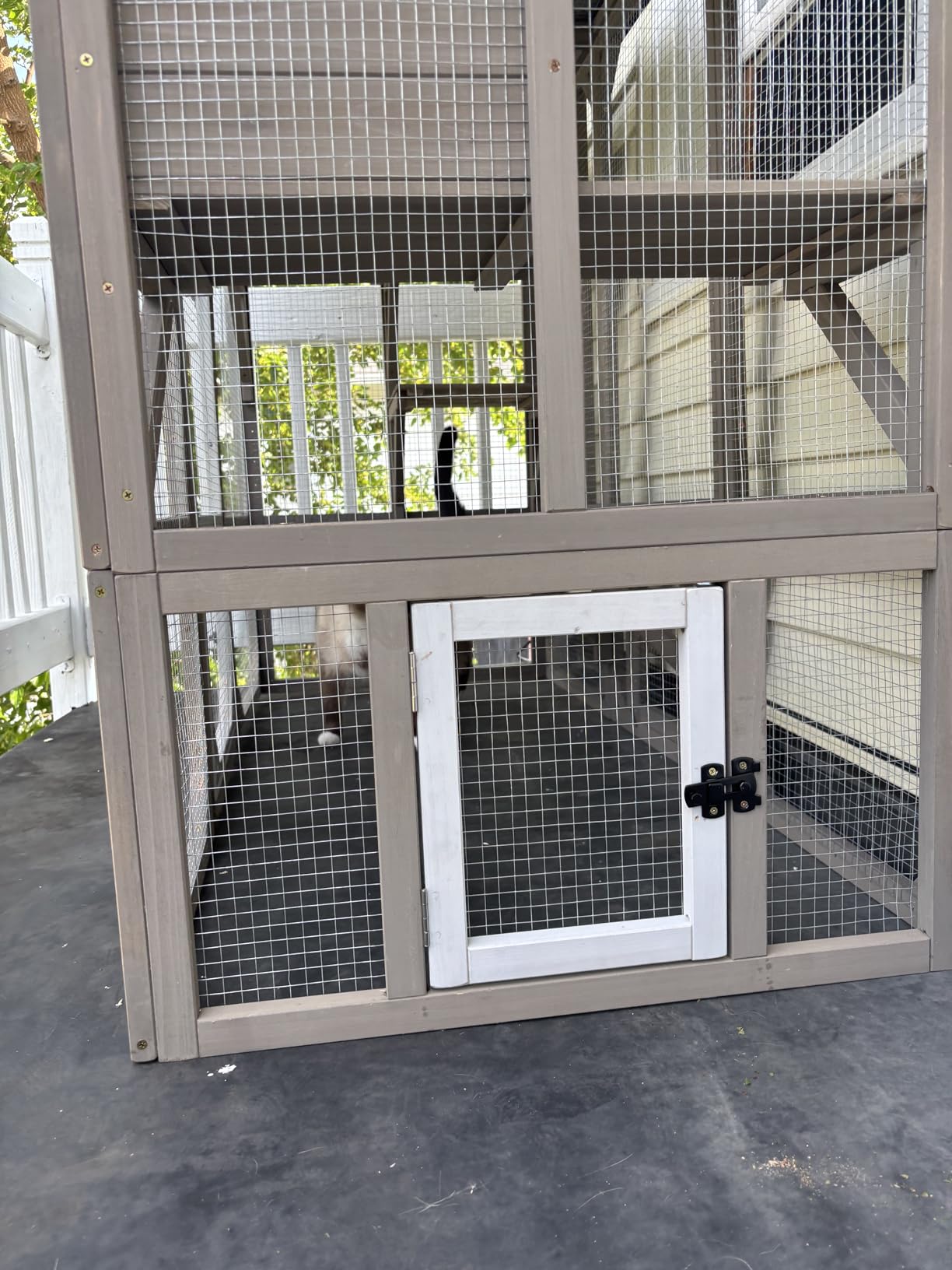 Ketive Catio Outdoor Cat Enclosure Large Window Cat House Walk in Kitty Cage with Multi-Level Platforms, Waterproof Roof for Mulitiple Cats (59