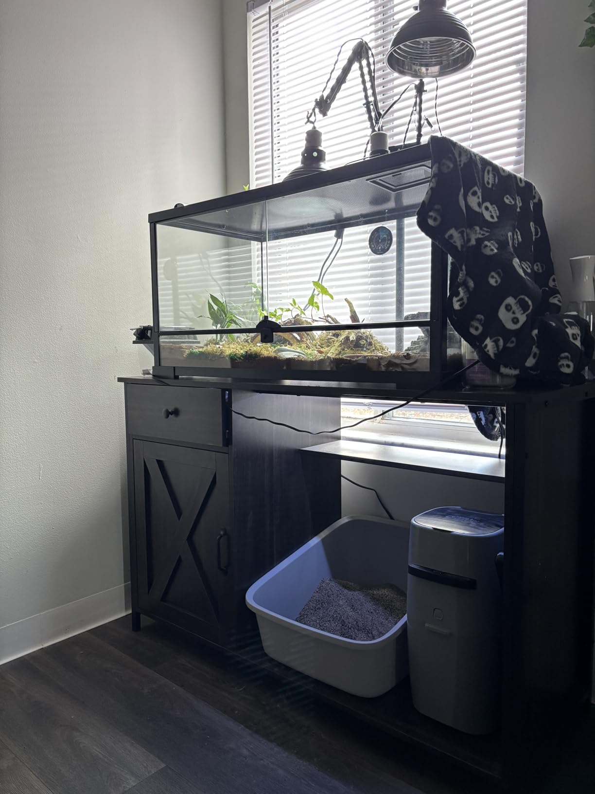 4ever2buy 55-75 Gallon Fish Tank Stand with Power Outlets, LED Light, Heavy Duty Aquarium Stand with Cabinet for Fish Tank Accessories Storage, for Turtle Tank, Reptile Terrarium, 1100LBS customer photo 2