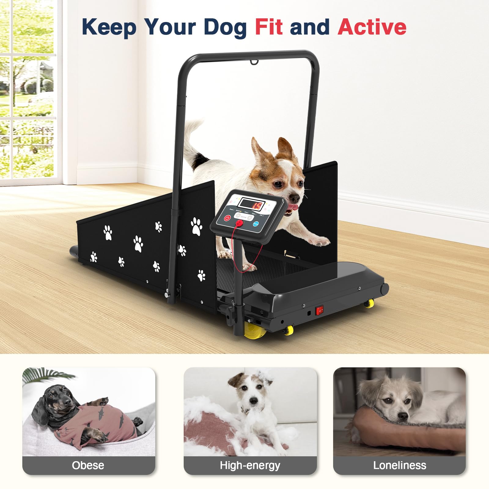 REDLIRO Dog Treadmill - Pet Indoor Treadmill for Medium/Small - Weight Capacity 265 lbs - Dog Fitness Running Machine with Remote Control & Display Screen customer photo 2