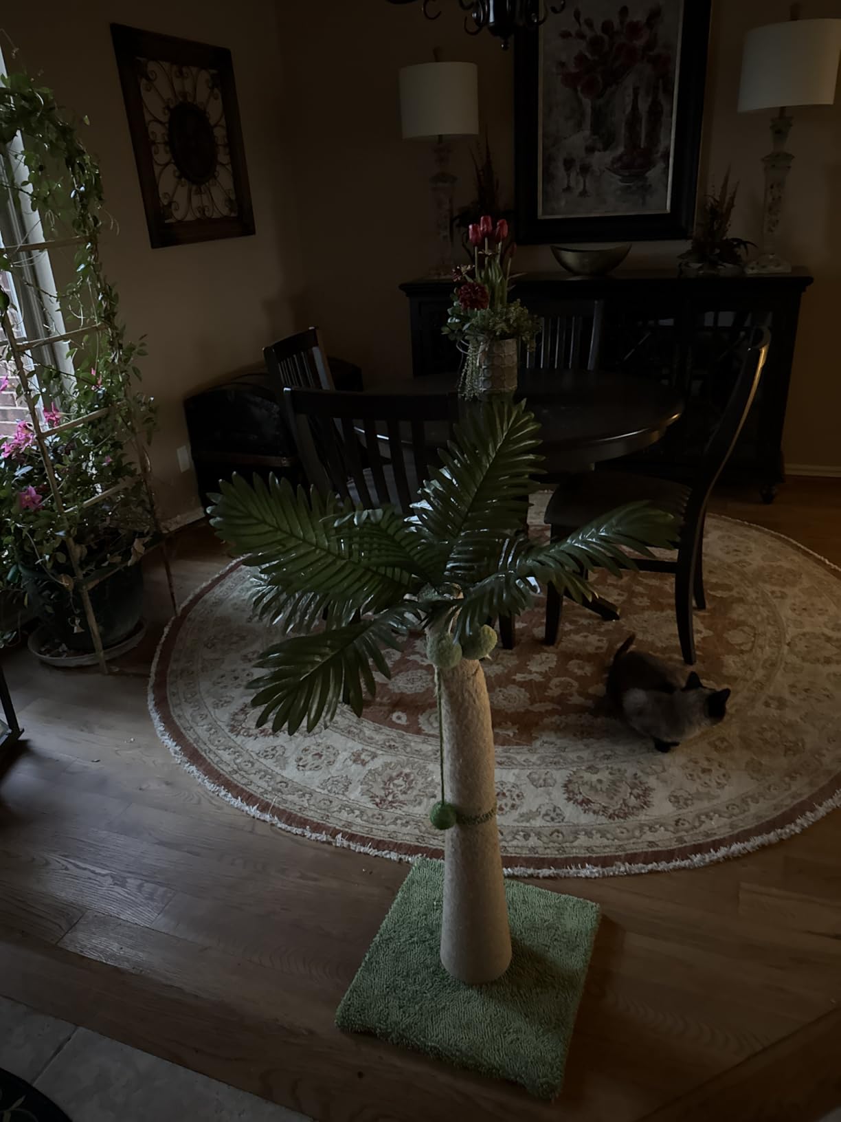 40'' Tall Cat Scratching Post Cat Tree, Curved Design Cat Scratcher Post with 3 Interactive Balls, Natural Sisal Rope Cat Scratching Posts for Indoor Cats Adults Kittens, Multi-Combinable (Style A) customer photo 2