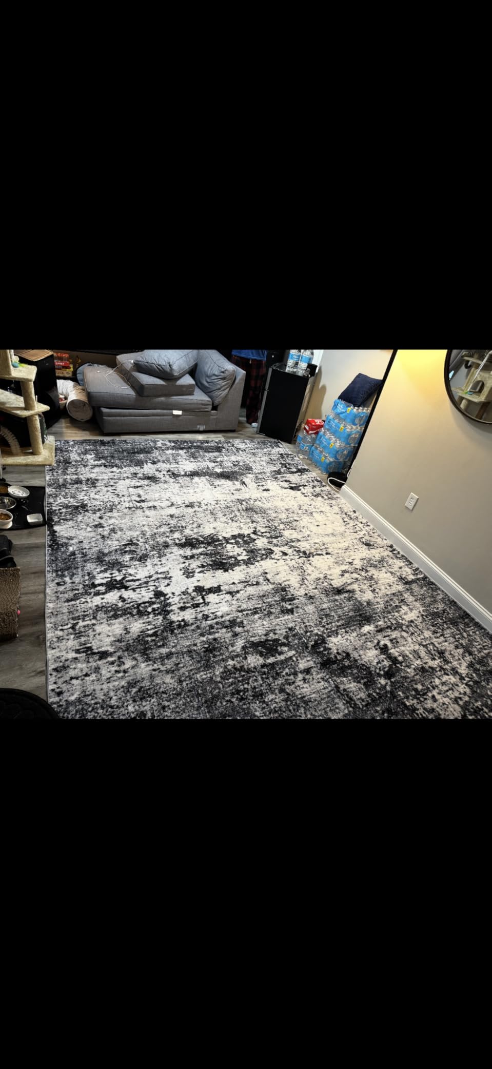 5x7 Area Rug Living Room Rug: Washable Modern Abstract Soft Thin Rug Indoor Floor No Slip Stain Resistant Carpet for Bedroom Dining Room Farmhouse Nursery Home Office - Black customer photo 1
