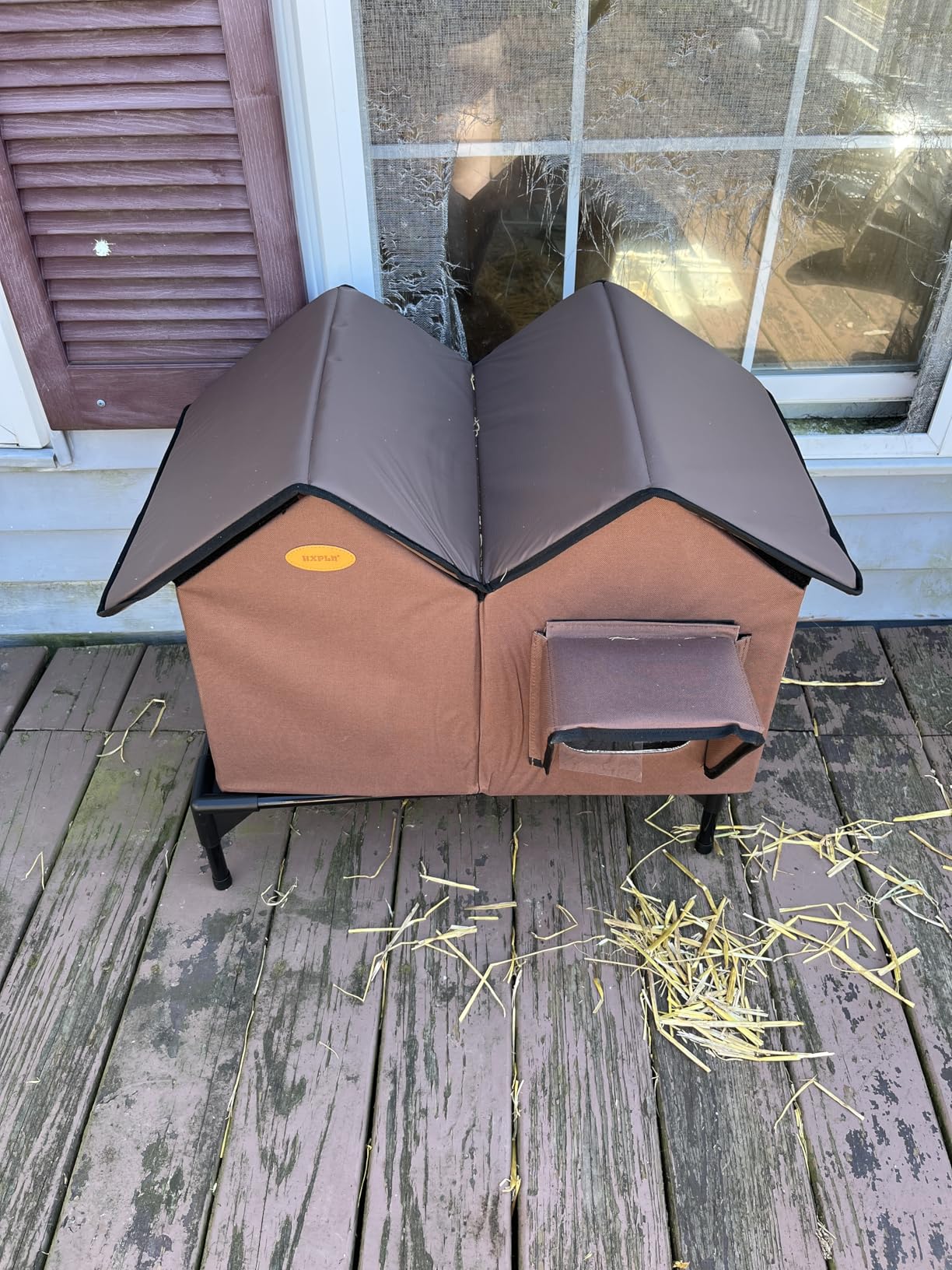 Heated Cat House for Outside Cats in Winter, Large Insulated Heated Outdoor Cat House Weatherproof with Elevated Base & Escape Door, Waterproof Cat Shelter for Multiple Cats Feral Stray Barn Kitty customer photo 1