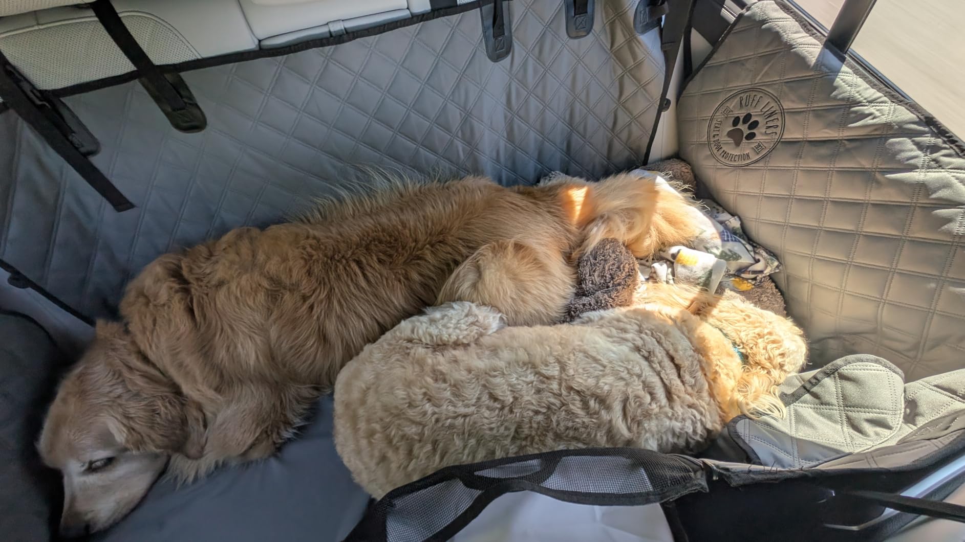 Ruff Liners Standard Dog Bed for Car Back Seat, Black - As Seen on Shark Tank - Fits Standard Seat Extender - Non-Slip Base, Waterproof, Machine-Washable - Dog Mat for Car with Rebound Foam Comfort customer photo 1