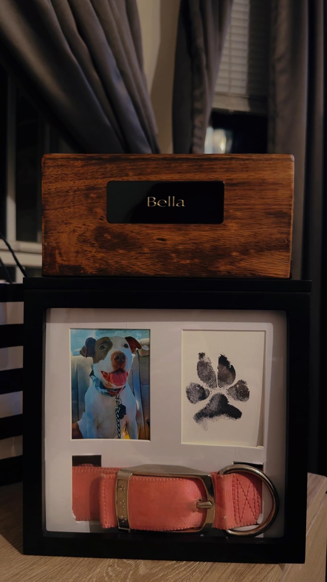 OtterPets Dog Urn for Ashes, 4 Customizable Displays with Paw Print Ink Kit and Flannel Bag, Pet Urns for Dogs Ashes, Pet Cremation Box, Cat Urn for Ashes, Dog Ashes Keepsake (Black) customer photo 2