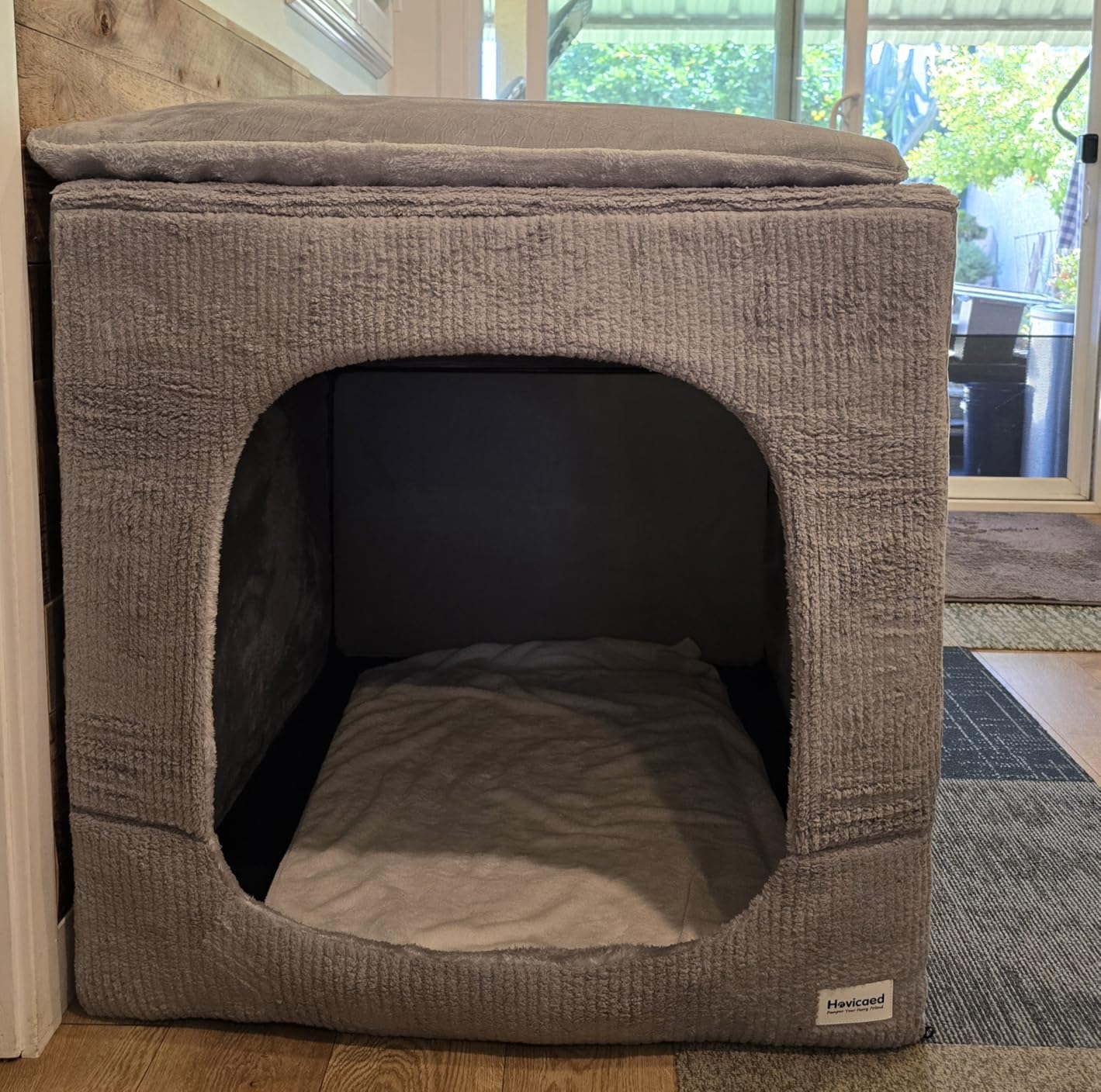 Hovicaed Indoor Dog House for Extra Large Medium Small Sized Dogs - Dog Tent with Washable Removable Cover, Pet Orthopedic Dog Cave Bed Egg-Crate Foam Cushion, Inside Dog House Large Space(XXL) customer photo 2