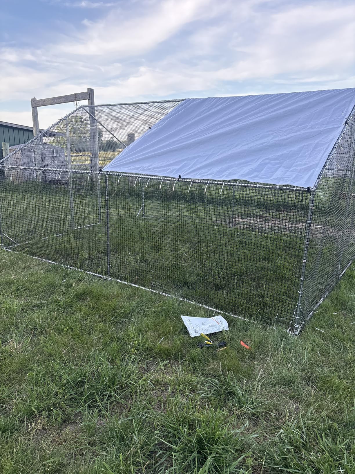 CAMMOO Metal Chicken Coop with Run, 19.7x9.8x6.6ft, Walk-in Chicken Run for Yard with Cover, Upgrade Double Lock & Tough Mesh, Stainless Steel Ties, Easy Assembly, Chicken Pen for Ducks, Rabbits customer photo 2