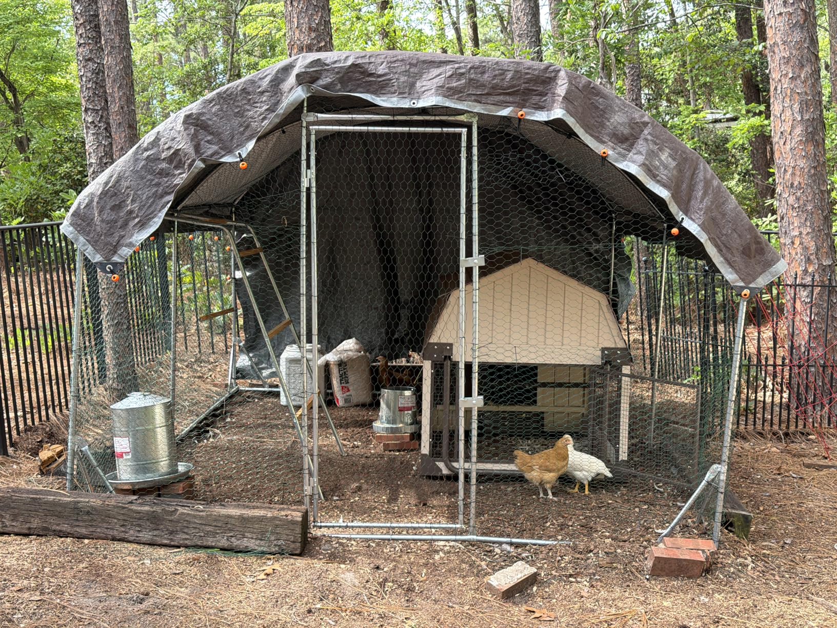 Quictent Essential Series 18x9x6.6ft Metal Chicken Coop Run with Climbing Ladder, Walk-in Outdoor Poultry Cage with PVC Coated Chicken Wire, Hen Duck Rabbit Farm House, Waterproof Anti-UV Cover customer photo 1