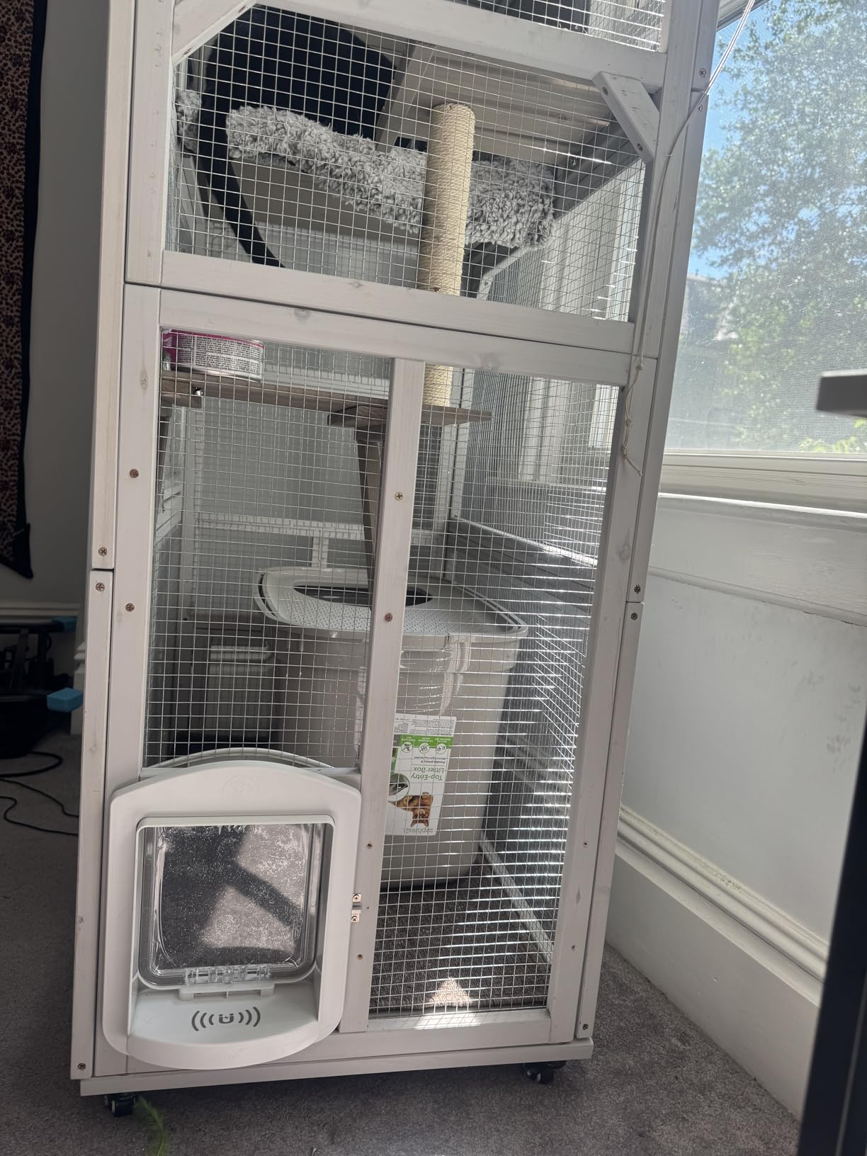 HIDROSIL Cat Door with Collar Sensor, Cat Door with Magnetic Keys and 2 Sensor Keys, White Frame 11.5 x 9 x 1.5 inches customer photo 1