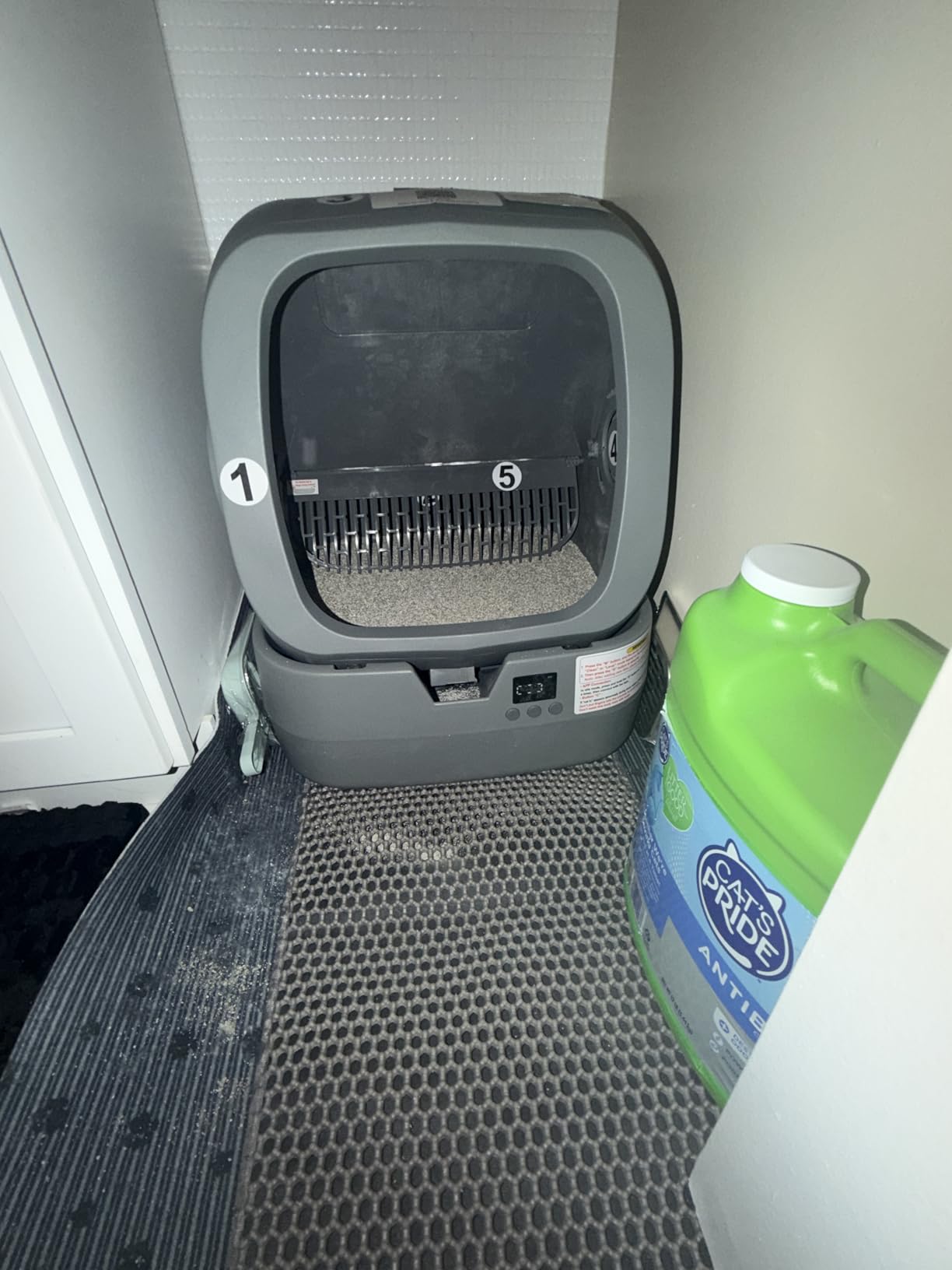 UPFAS Automatic Cat Litter Box Self Cleaning - APP Control - Weight Monitoring - Ultra-Quiet, Medium Cats and Kittens Litter Box, Safe Anti-Pinch - Grey customer photo 2