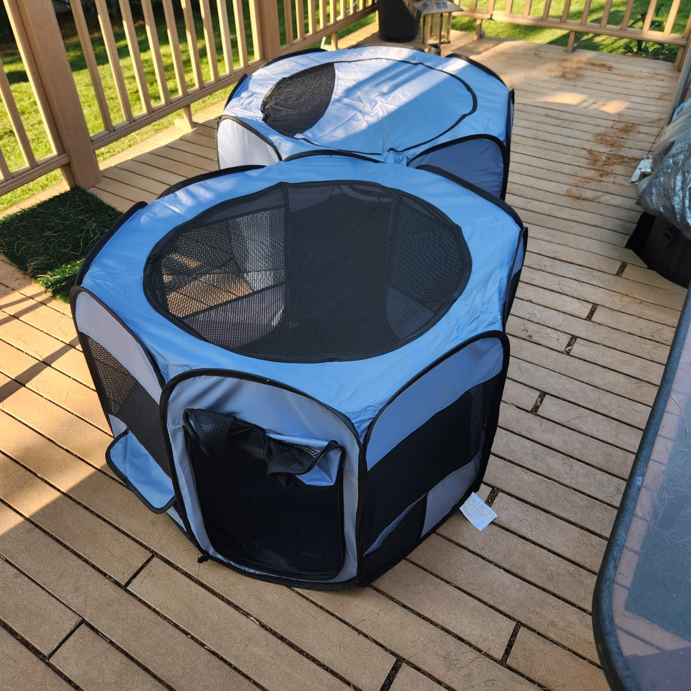 Catio Outdoor Cat Enclosure Pop up Cat Tower Tent Cat Playpen w/Breathable Mesh Portable Catio Kitten Pet Animal Play Pen Indoor Enclosed Kitty Patio Balcony Camping(Square,XL) customer photo 1
