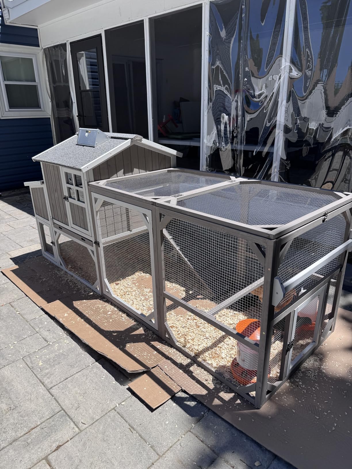 Large Outdoor Chicken Coop with Run & Wheels, 95.3