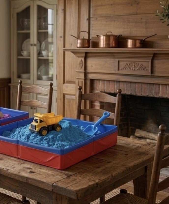 2 Pack Foldable Sandbox, 20 Inch Portable PVC Sand Box for Pets Outdoor Indoor Play Sand Tray Foldable Puppy Swimming Pool customer photo 1