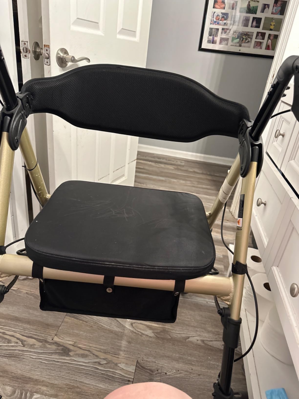 Drive Medical 10215RD-1 Bariatric Foldable Rollator Walker with Seat, Red customer photo 1