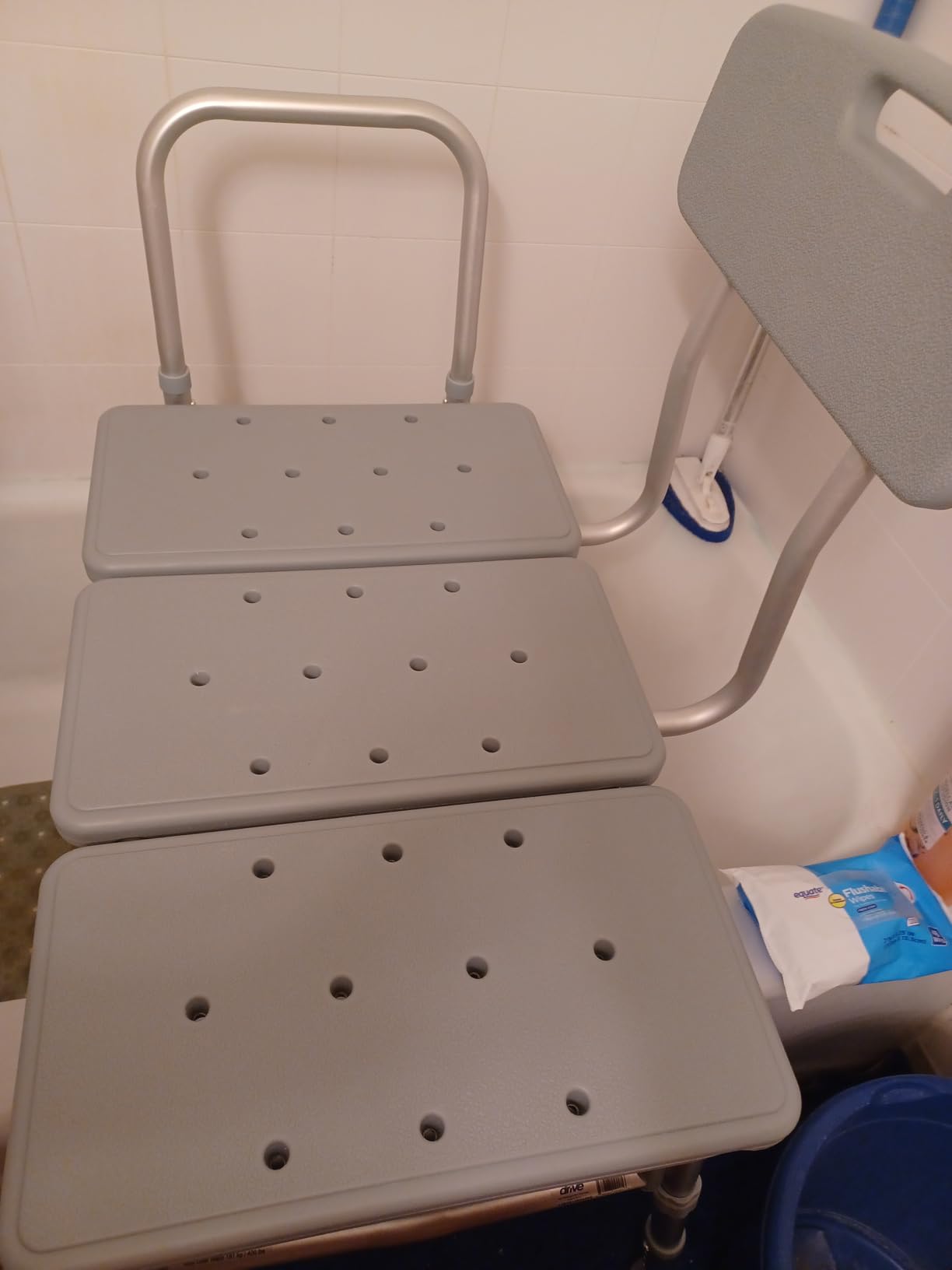 Drive Medical Tub Transfer Bench for Bathtub - Safer, Independent Bathing Aid - Height Adjustable Bench - Sturdy Aluminum Construction - Comfortable Backrest Support - 350 Lb Capacity customer photo 1