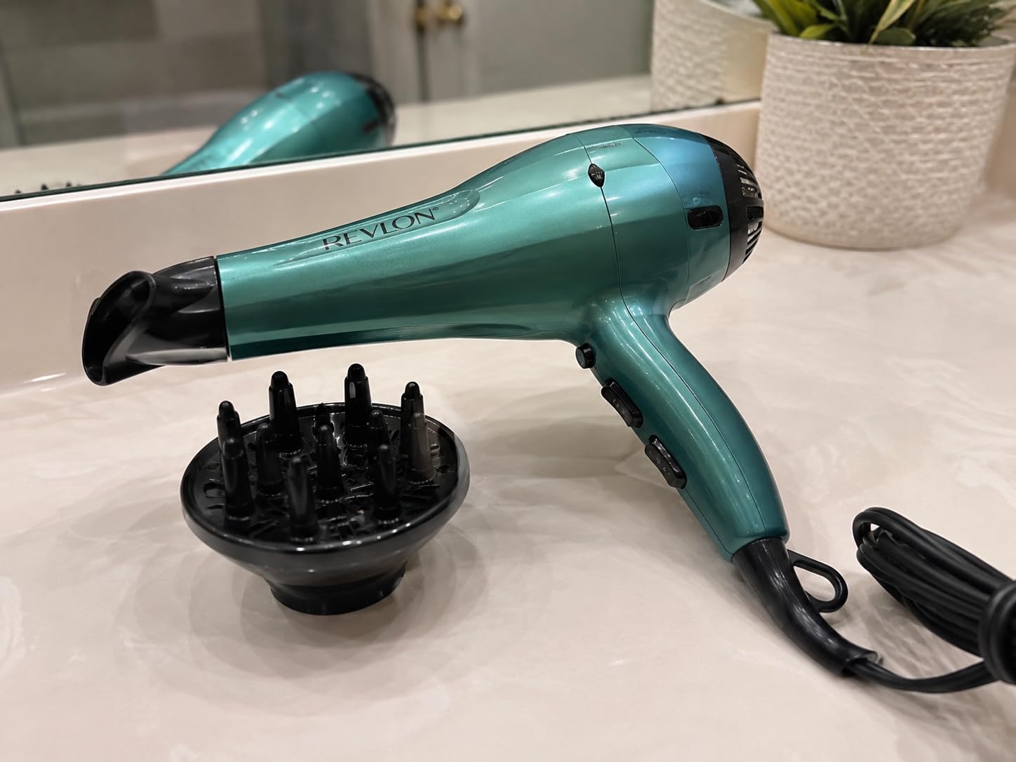 Revlon Volume Booster Hair Dryer | 1875W for Voluminous Lift and Body, (Green) customer photo 1