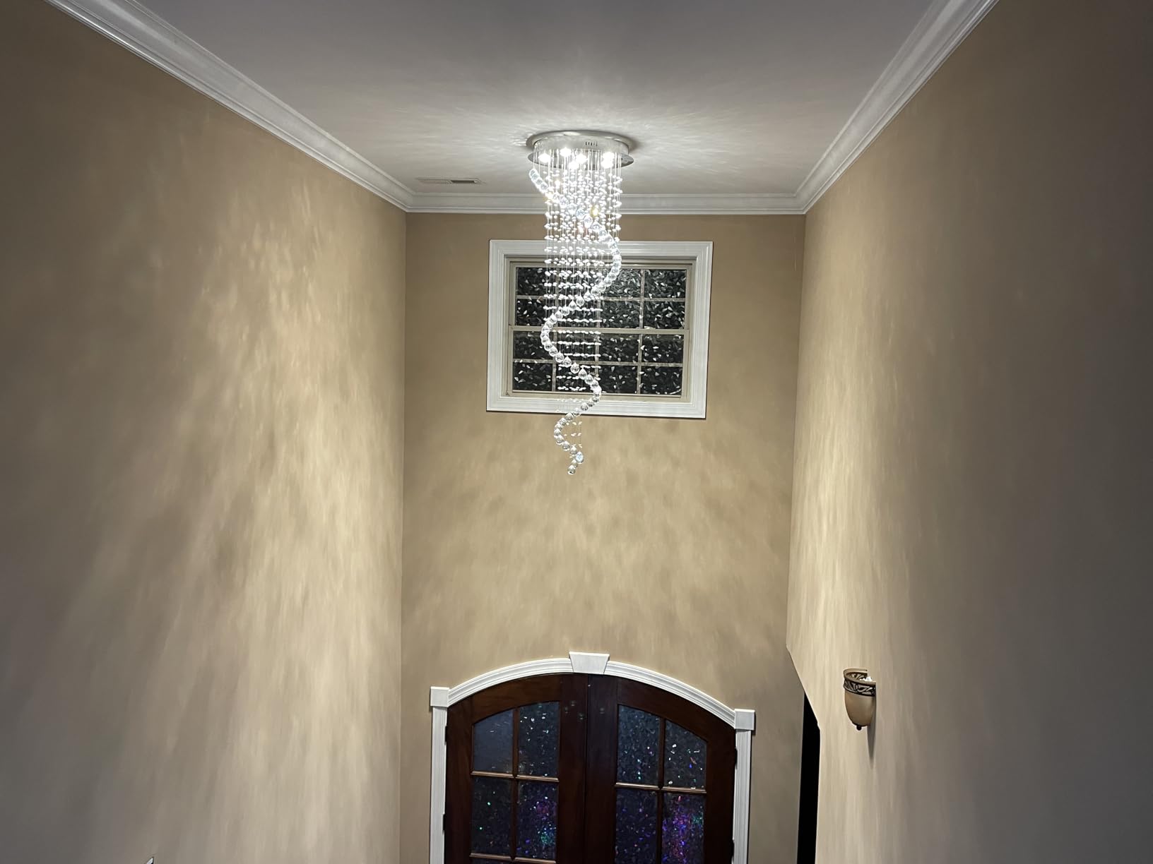 Modern Contemporary Swirl Chandelier Lighting for Foyer Dining Room Kitchen Chandelier Fixture Ceiling Light Rain Drop with All Crystal Balls customer photo 1