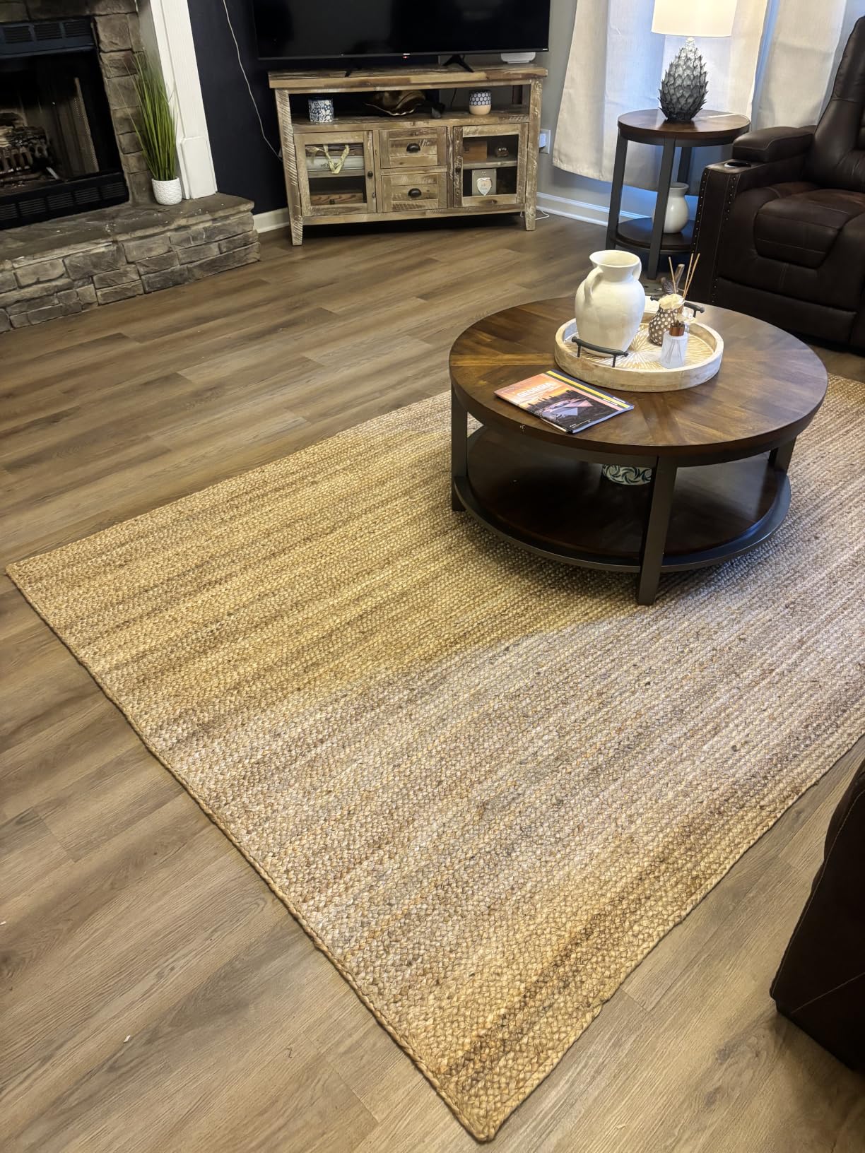 nuLOOM Rigo Natural Solid Flatweave Area Rug, 6' x 9', Hand Woven, Farmhouse, Jute, Soft and Textured, High Traffic, Stain Resistant, Easy Clean, Durable customer photo 2