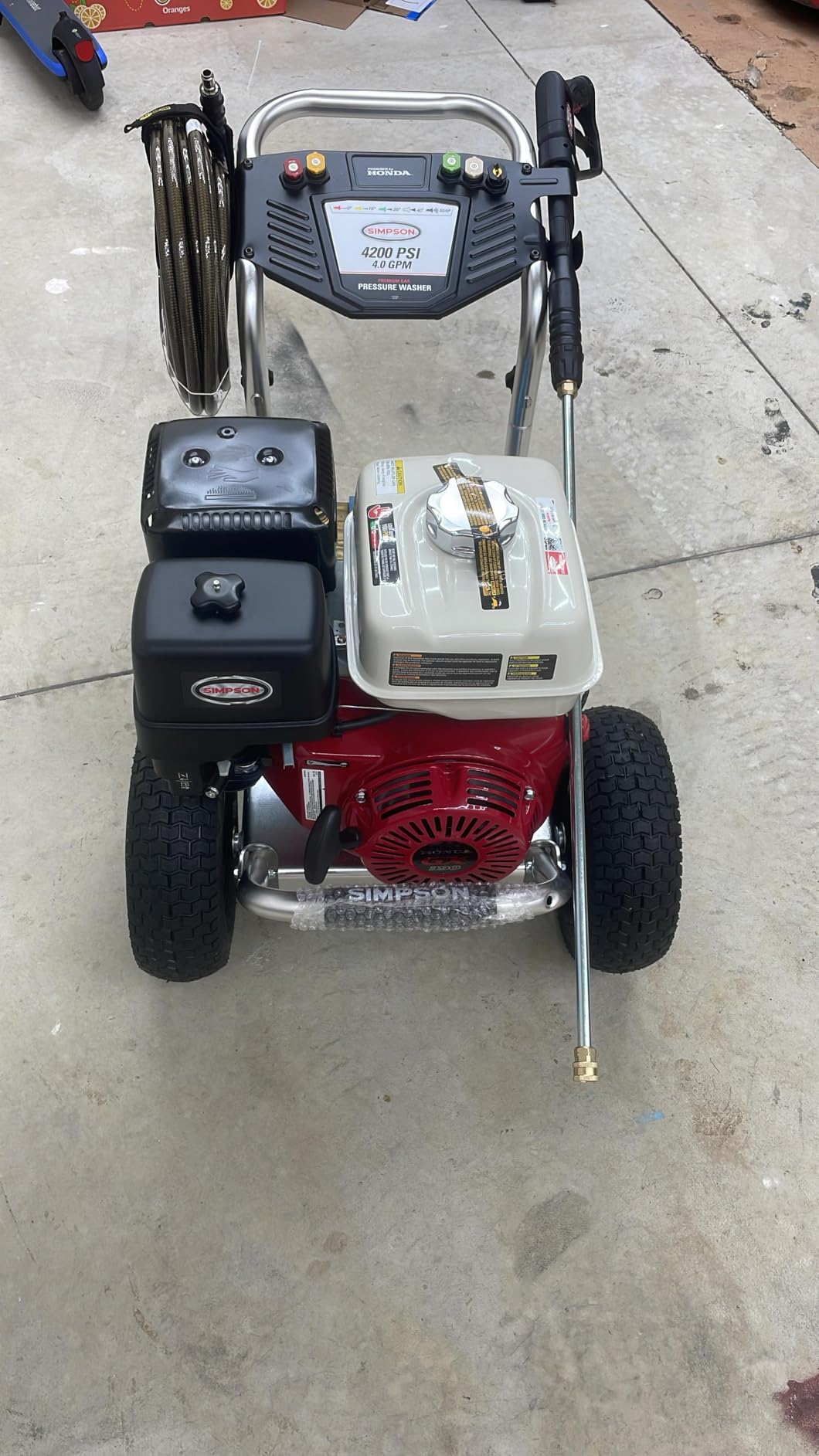 Aluminum Series 4200 PSI Gas Pressure Washer, 2.5 GPM, Honda GX390 | Gas Power Washer For Professionals. CAT Triplex Pump, 50' Hose, Aluminum Frame, 5 Nozzles. 49-State Compliant. ALH4240 customer photo 2