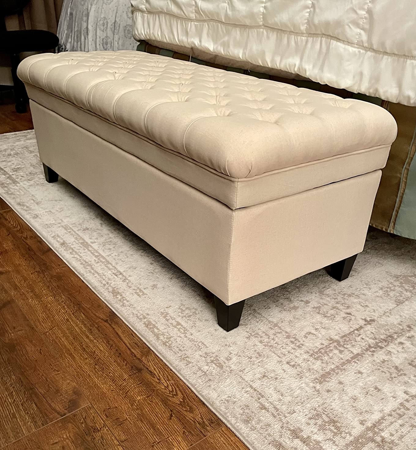 Christopher Knight Home Juliana Fabric Storage Ottoman, Beige customer photo 2