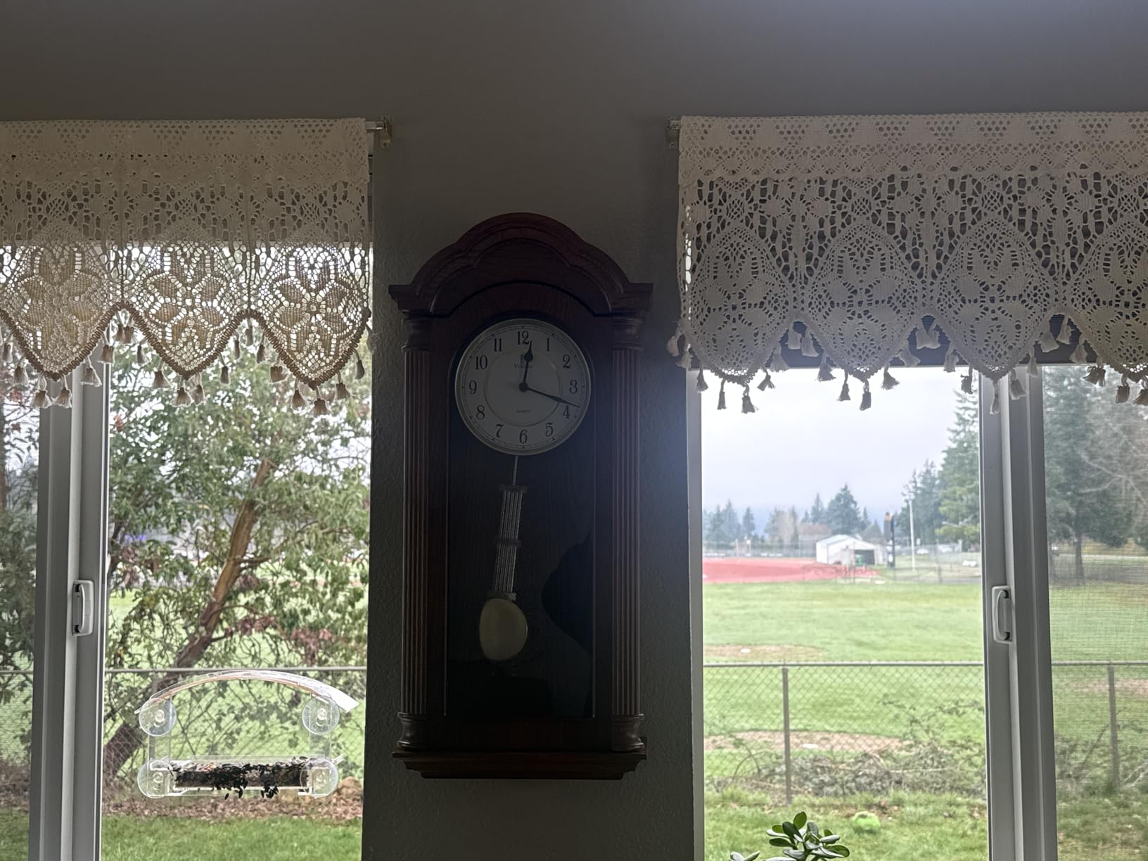 Grandfather Wall Clock with Pendulum, Large Hanging Wooden Clock, Quiet, Solid Wood Clock 26 x 12 Inch, Non-Chiming Battery Operated customer photo 2
