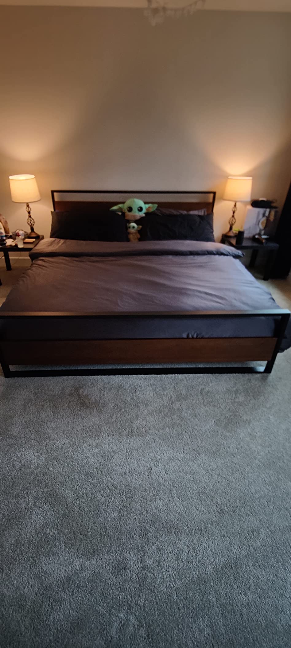 Zinus Suzanne Bamboo and Metal Platform Bed Frame with Footboard, Wood Slat Support, No Box Spring Needed, Easy Assembly, King customer photo 1