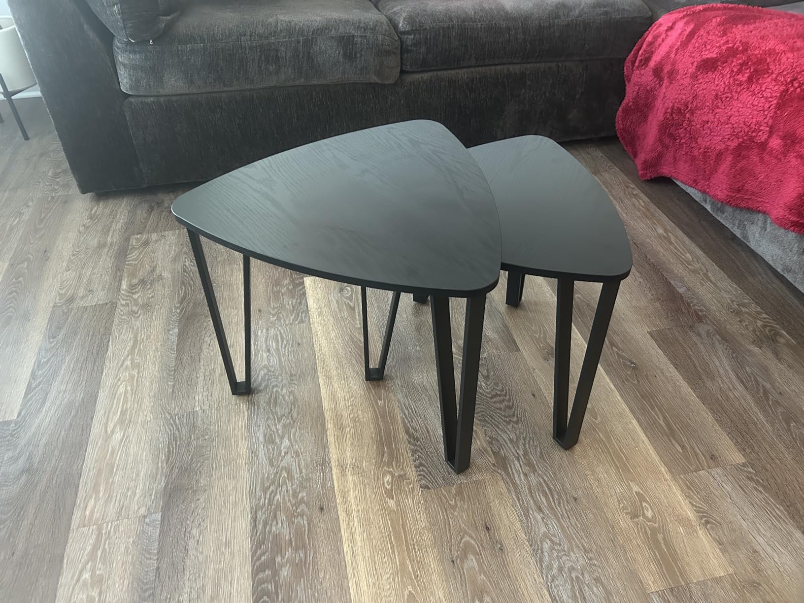 VASAGLE Nesting Coffee Tables, End Tables Set of 3 for Living Room Bedroom, Industrial Small Stacking Side Tables with Metal Frame for Couch, Rustic Brown and Black customer photo 1