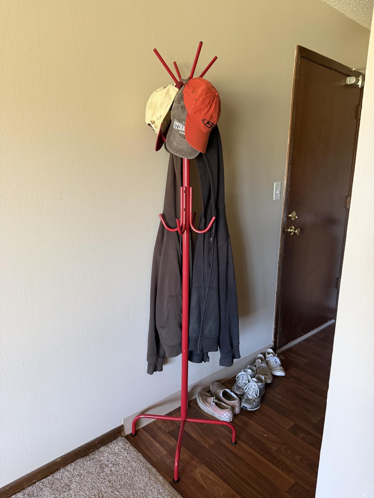 Simple Houseware Standing Coat and Hat Hanger Organizer Rack, 12 Hooks, Bronze customer photo 2