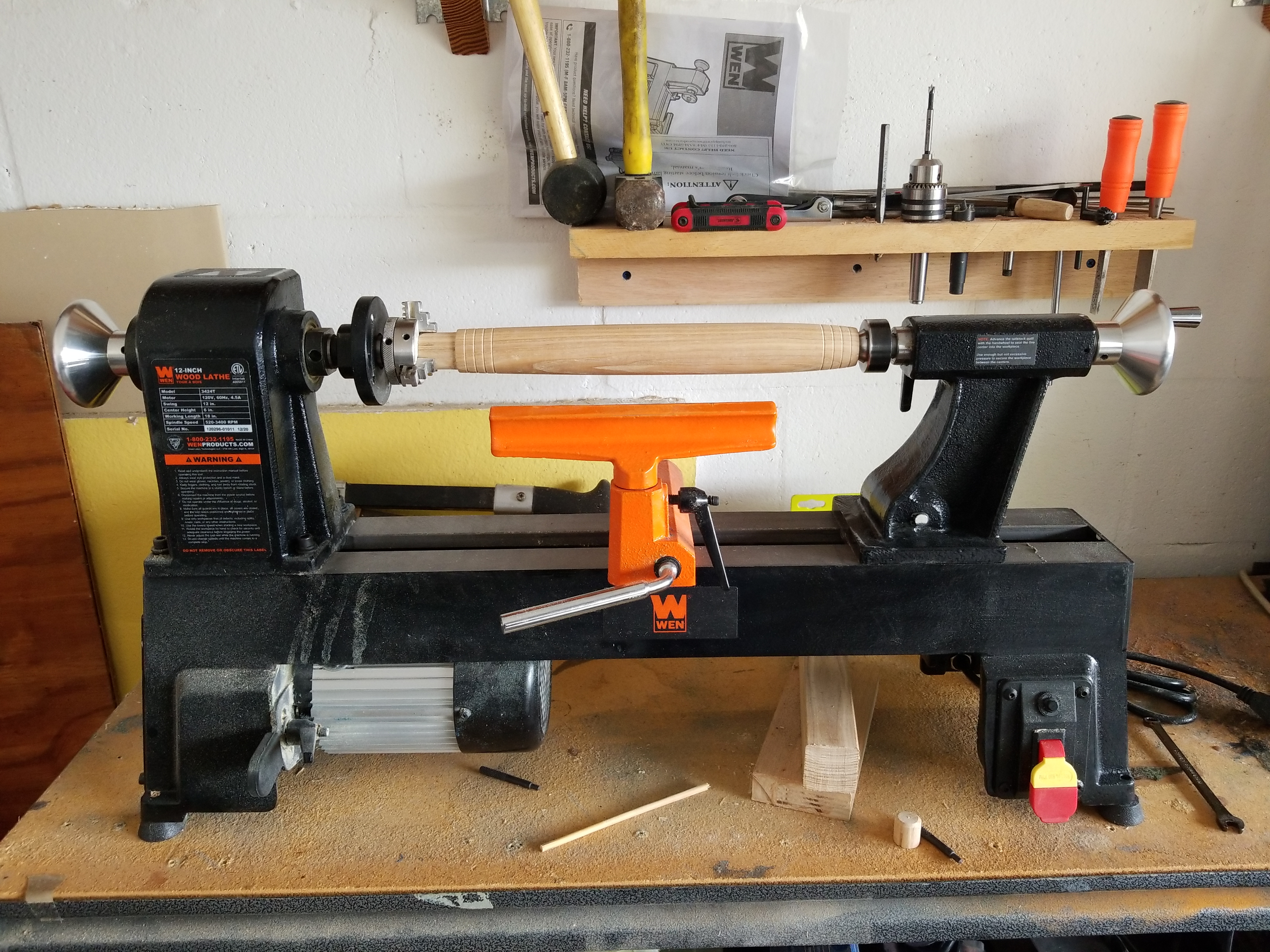 WEN LA3424 4.5-Amp 12-Inch by 18-Inch 5-Speed Benchtop Wood Lathe customer photo 2