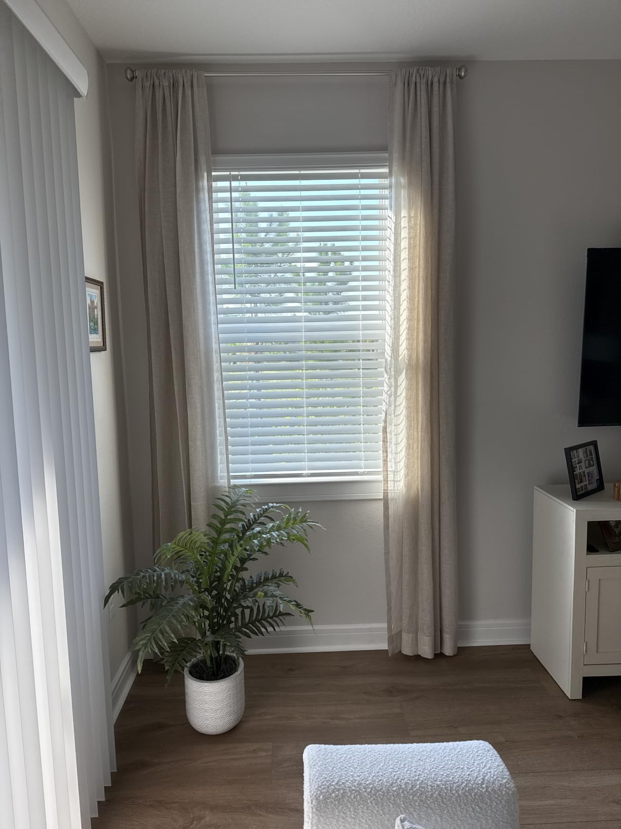 Solino Home 100% Pure Linen Curtain Panel White, Sheer Curtain 52 x 108 in | Drapery Panels filters natural light while adding privacy to any room, soft plain weave, artisan crafted, easy care, low iron customer photo 1