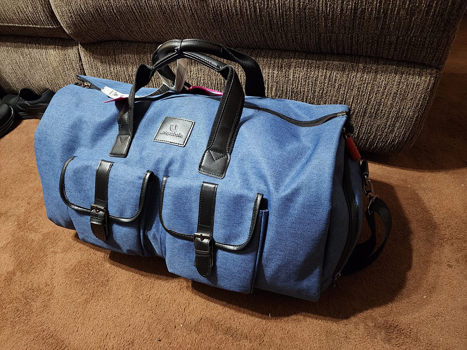 Travel Garment Duffel Bag, 45L Carry on Suit Bag for Men Convertible Foldable Weekend Bag with Shoe Compartment customer photo 2