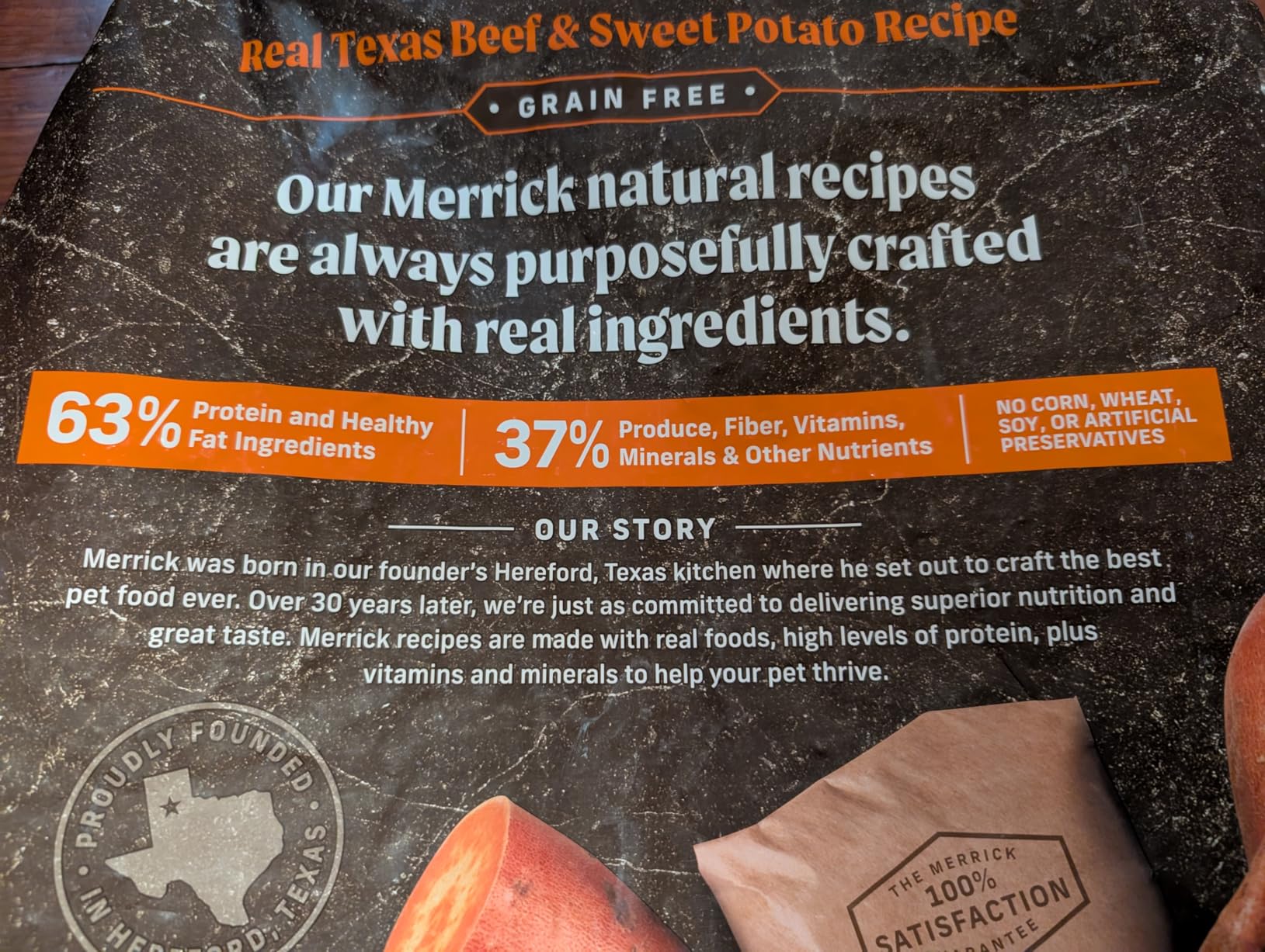 Merrick Premium Grain Free Dry Adult Dog Food, Real Texas Beef and Sweet Potato, 22 lb customer photo 2