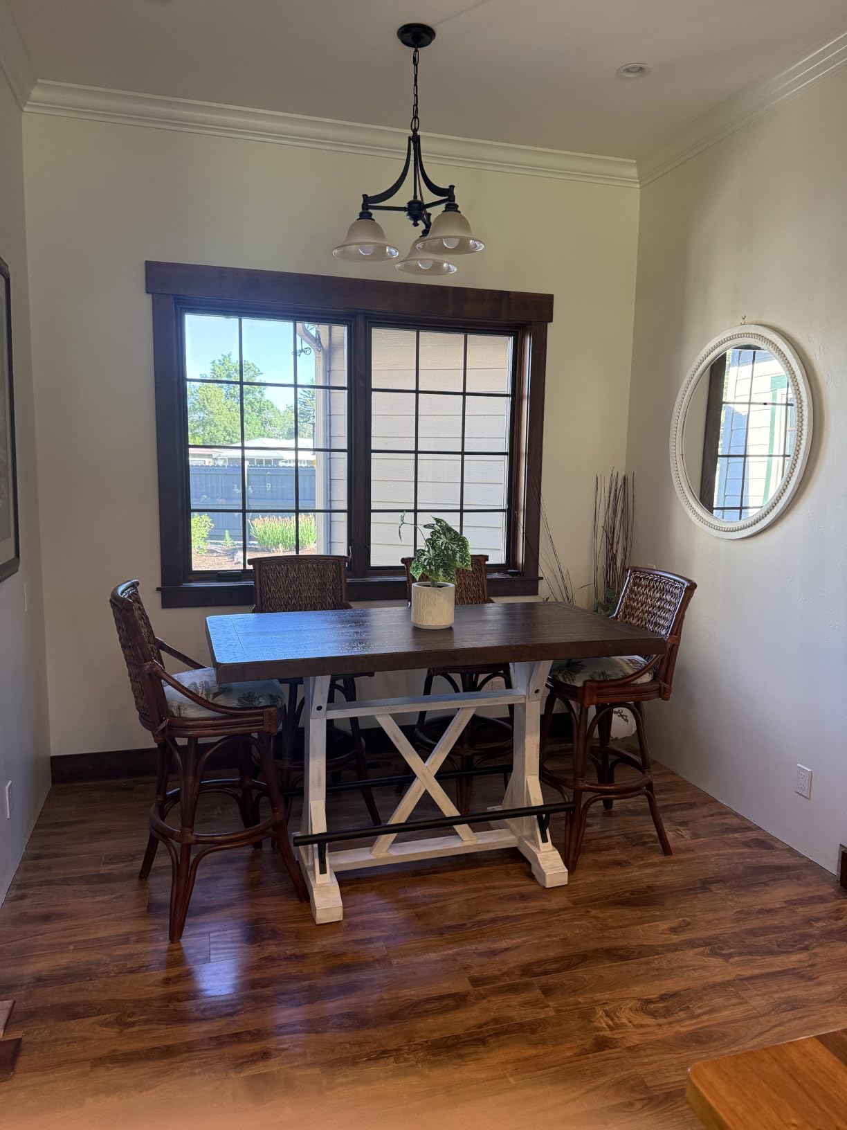 Signature Design by Ashley Farmhouse Counter Height Dining Table, White customer photo 1