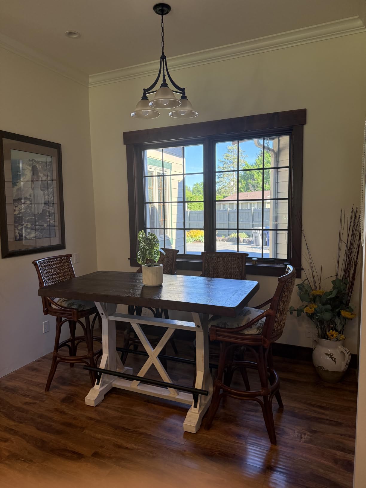 Signature Design by Ashley Farmhouse Counter Height Dining Table, White customer photo 2