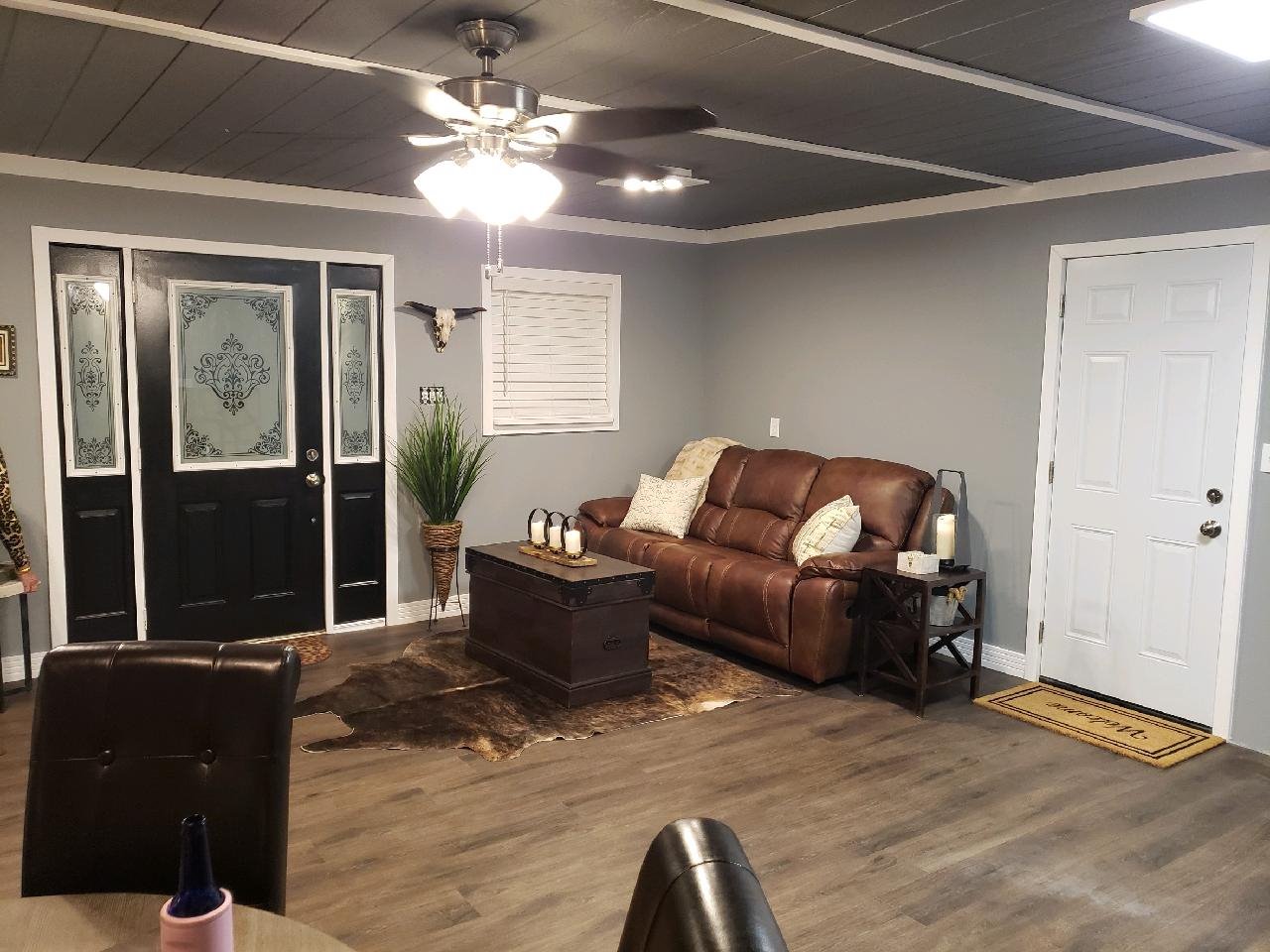 Tomtom Cowhides Brindle Dark Cowhide Rug 100% Natural Leather Rugs 7' x 6' customer photo 1