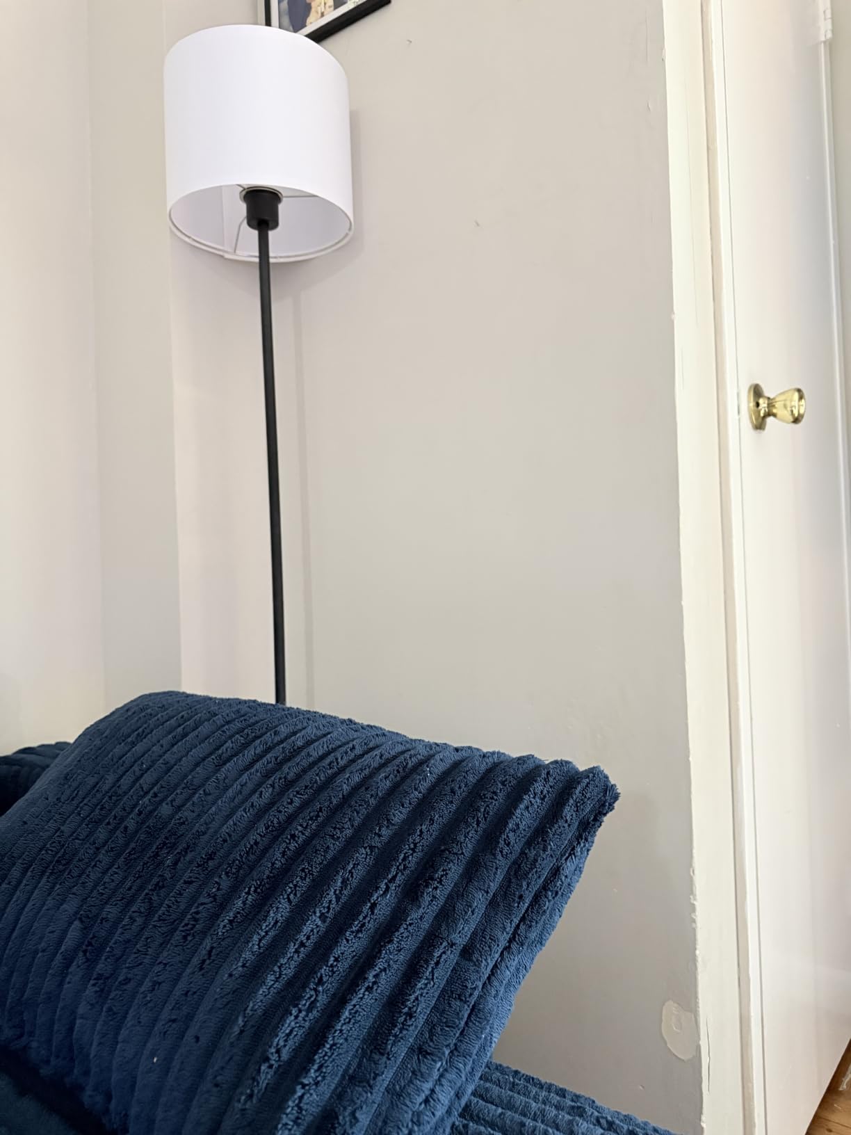 Modern Floor Lamp Simple Design with White Shade & Foot Pedal Switch | 60