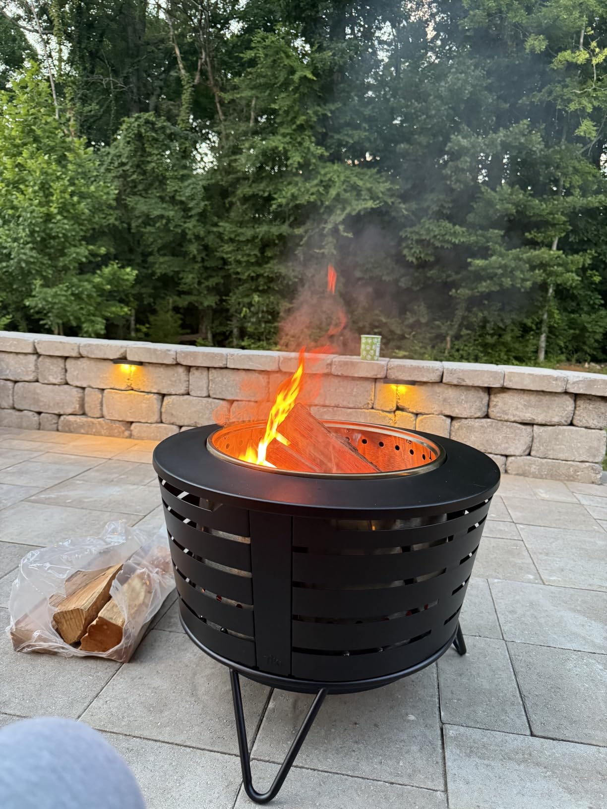 TIKI Patio Smokeless Outdoor Fire Pit, 25-Inch Wood-Burning Bonfire with Removable Ash Pan, Stand, and Weather-Resistant Cover customer photo 1
