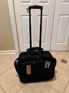 KROSER 17.3 Inch Rolling Laptop Computer Bag, Wheeled Briefcase, Roller case | Multi-compartments, silent wheels, fits airline overhead bins for overnight business trips customer photo 1