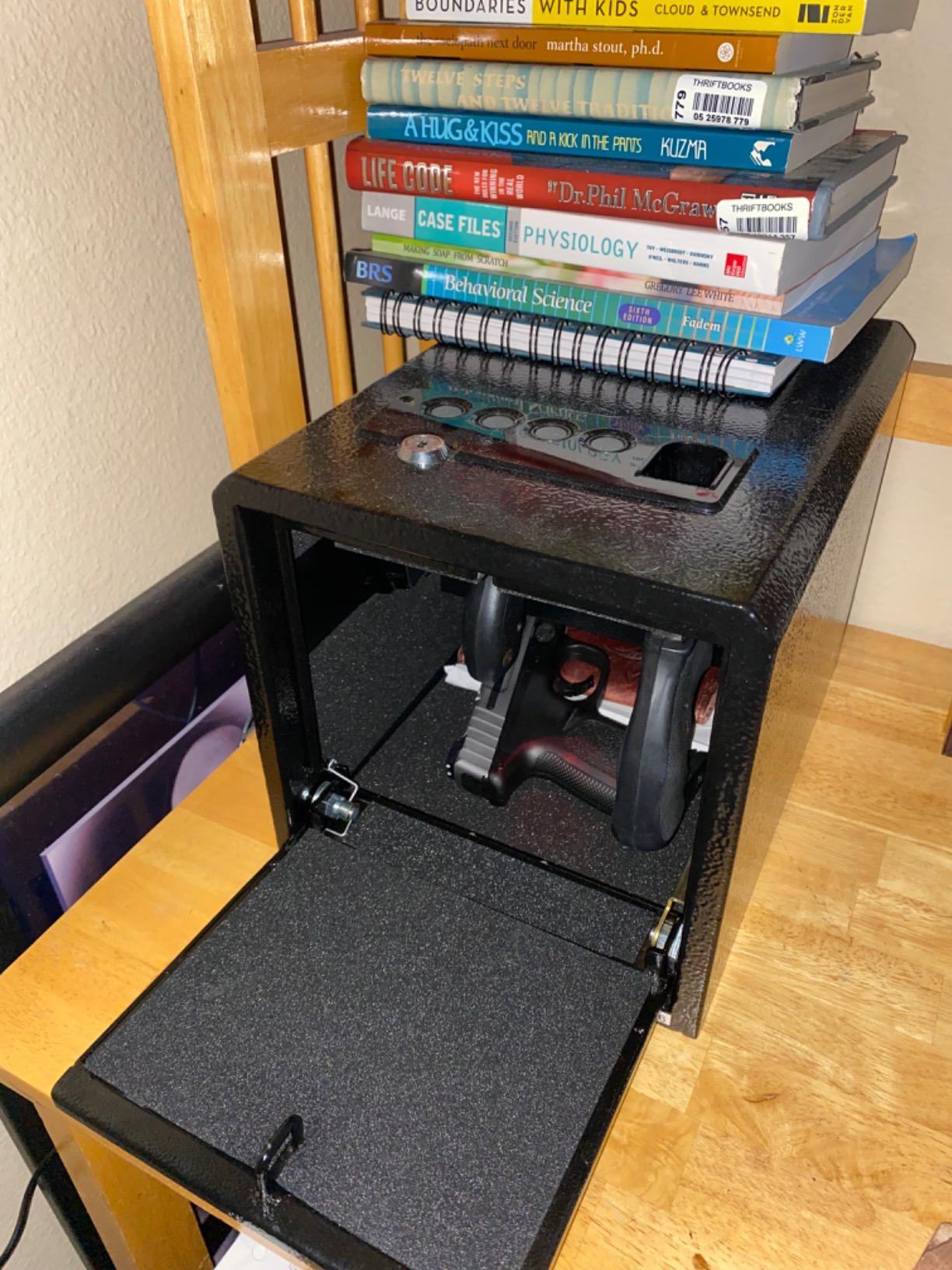 Stealth Biometric Handgun Hanger Safe Quick Access Pistol Security Box CA DOJ Approved customer photo 2