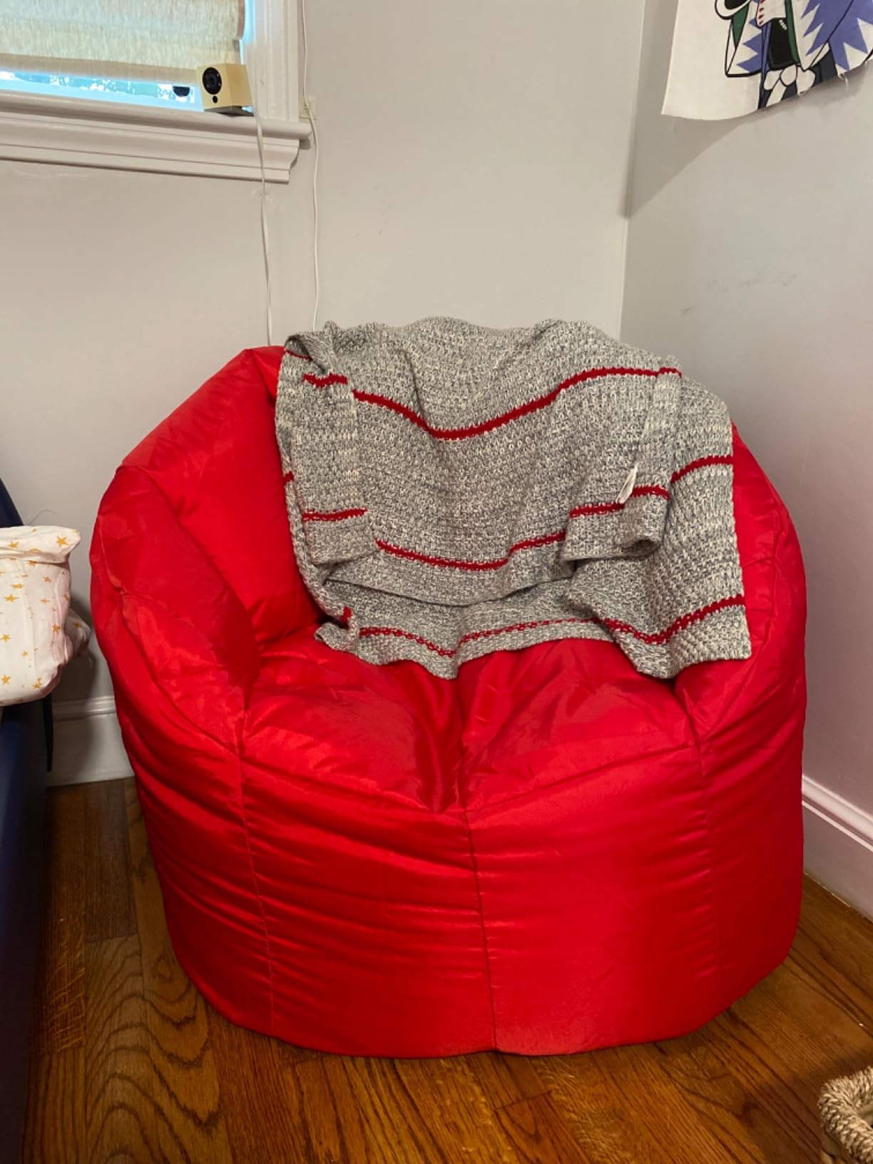Big Joe Milano Beanbag Chair Red Smartmax | Polystyrene Bean Filled, Refillable, Nylon Polyester, Adult-Sized Comfortable Seating, Supports Up to 250 lbs customer photo 2