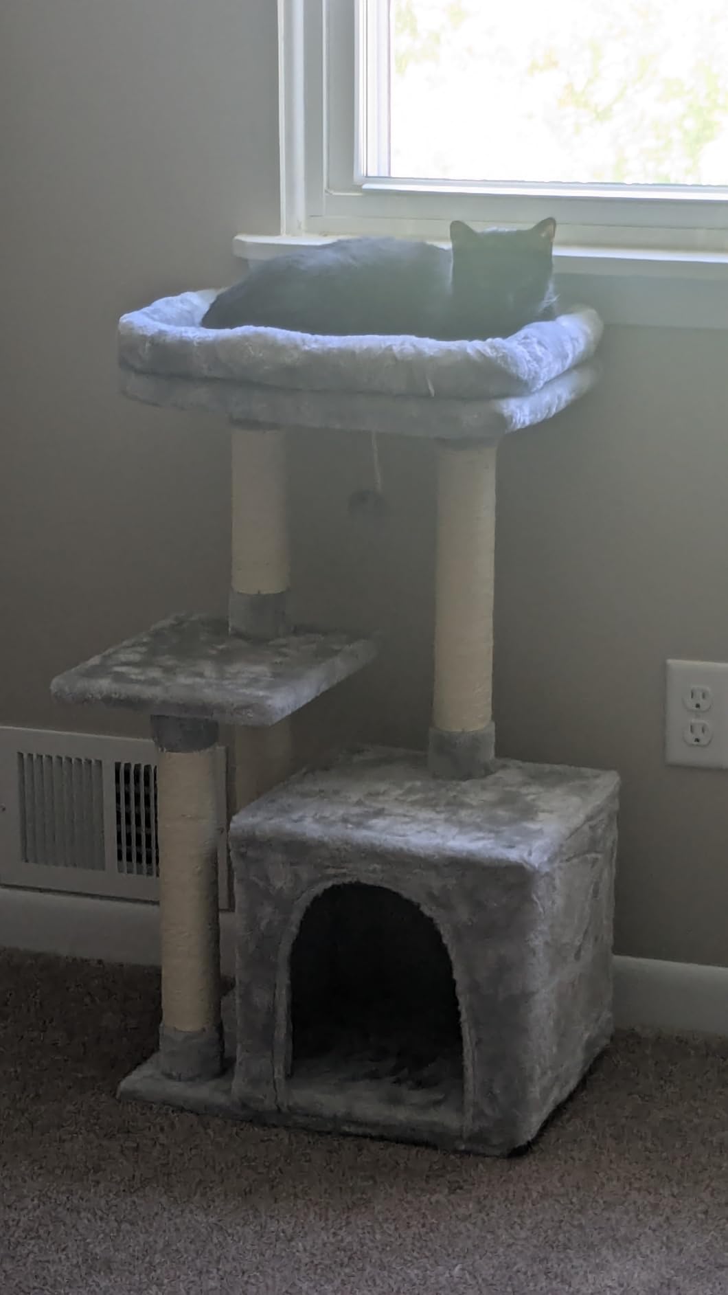 Cute Cat Tree Kitten Cat Tower Condo Cat Furniture Sisal Scratching Posts G | FISH&NAP For Indoor Jump Platform Activity Center Play House Gray customer photo 1