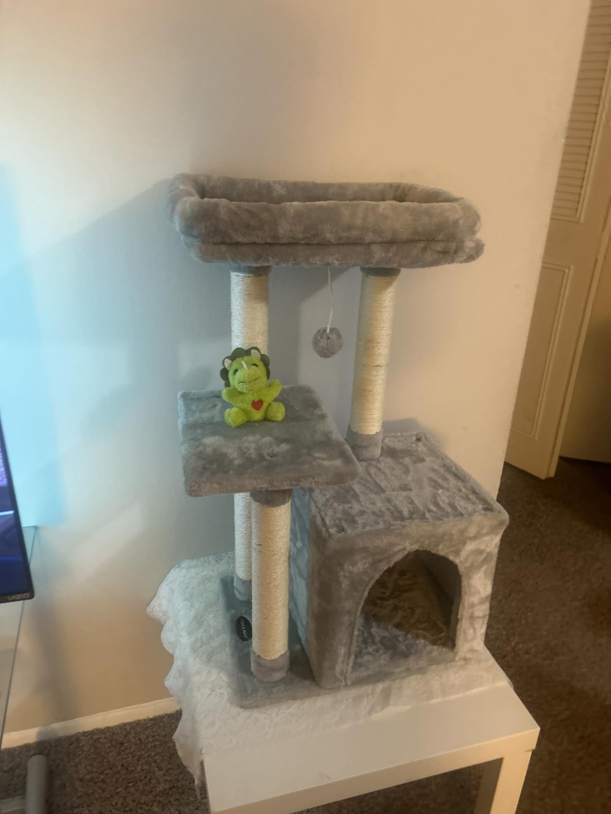 Cute Cat Tree Kitten Cat Tower Condo Cat Furniture Sisal Scratching Posts G | FISH&NAP For Indoor Jump Platform Activity Center Play House Gray customer photo 2