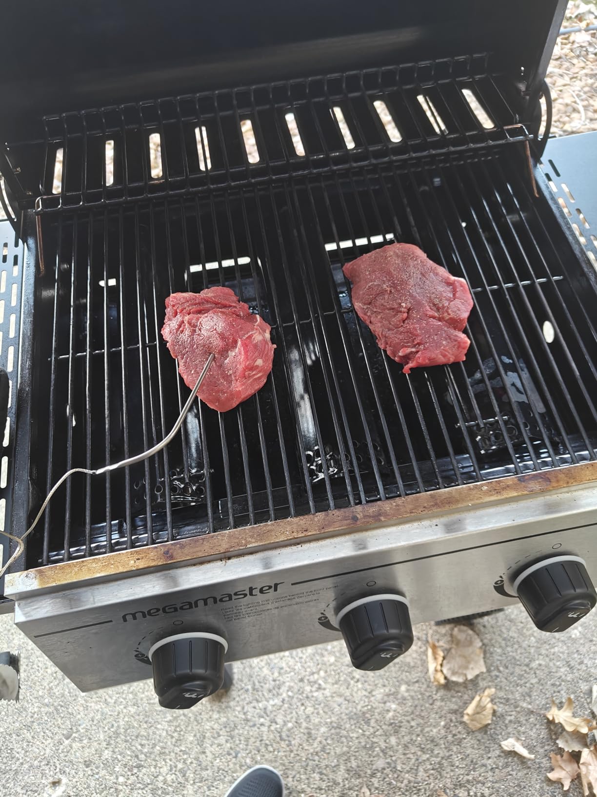 Megamaster 3-Burner Propane Gas Grill with Folding Side Tables, 30,000BTUs, 429.81 sq. in. Cooking Space, Stainless Steel Control Panel, Outdoor Kitchen Grill for BBQs, Patios, and More - 720-0988EA customer photo 2