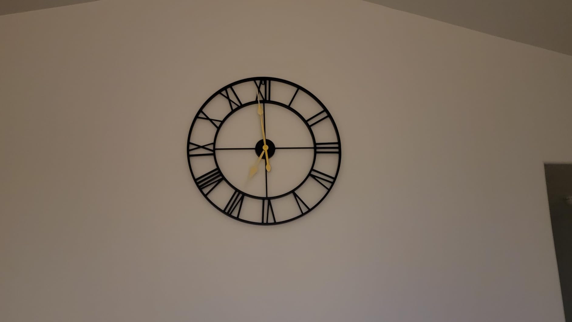 INFINITY TIME 30 Inch Wall Clocks for Living Room Decor, Roman Numeral | Silent Non Ticking, Battery Operated, Durable Black Metal Wall Clock for Dinning Room,Entryway & Home Office customer photo 2