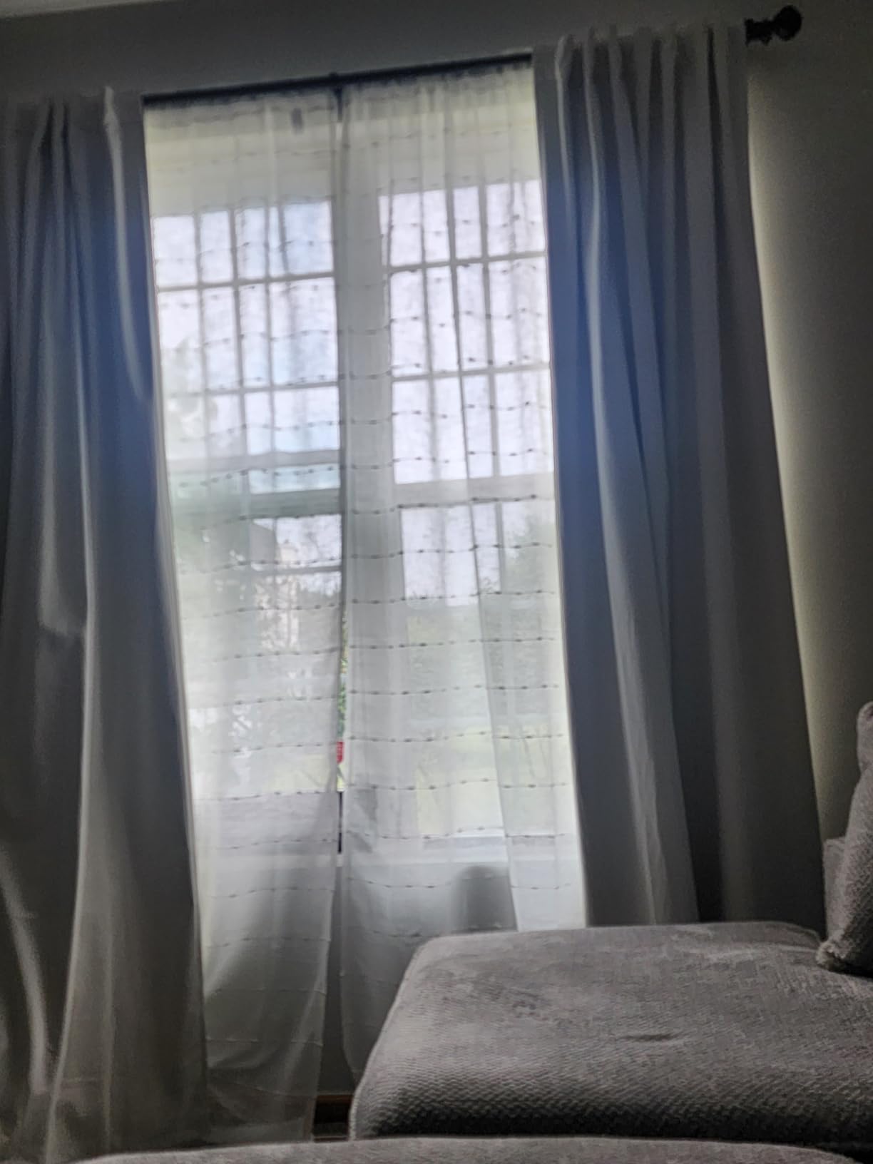 VISIONTEX Sheer Curtains Boho Leaf Floral Embroidered Cream Beige 54Wx84L | Light Filtering Semi Sheer Voile Curtains With Design, Rod Pocket Window Drapes for Bedroom Living Room 2 Panels customer photo 2