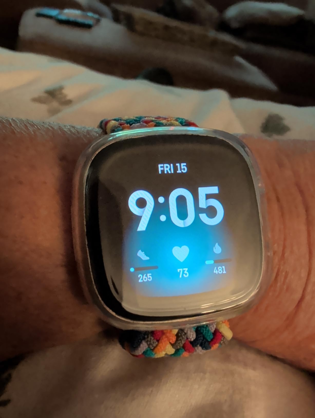 Fitbit Versa 3 Health & Fitness Smartwatch with GPS, 24/7 Heart Rate, Alexa Built-in, 6+ Days Battery, Midnight Blue/Gold, One Size (S & L Bands Included) customer photo 1