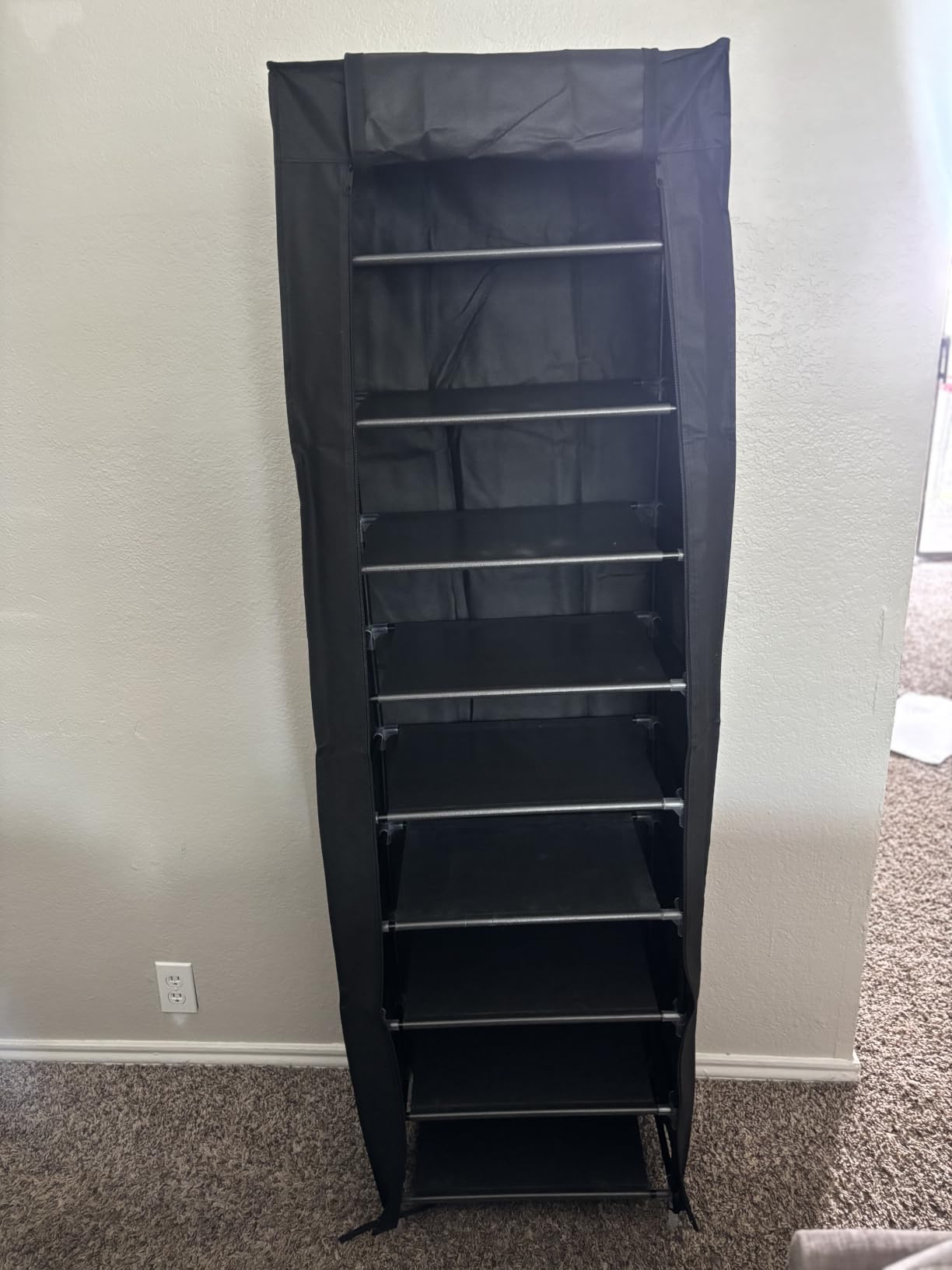 SONGMICS 10-Tier Shoe Rack, Shoe Storage Cabinet with Dustproof Cover, Free-Standing Shoe Storage Organizer for Closet, Entryway, Hold 40-50 Pairs of Shoes, for Sneakers, High Heels, Black URXJ36HV1 customer photo 1
