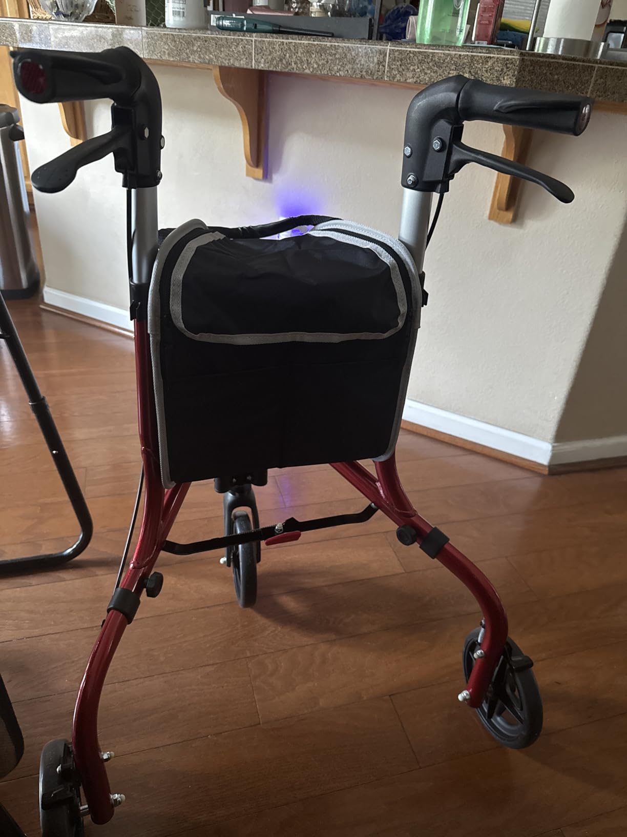 PLANETWALK Premium 3 Wheel Rollator Walker for Seniors - Ultra Lightweight Foldable Aluminum Mobility Aid with Height Adjustable Handle and 8 Inch Wheels, Brilliant Red customer photo 1